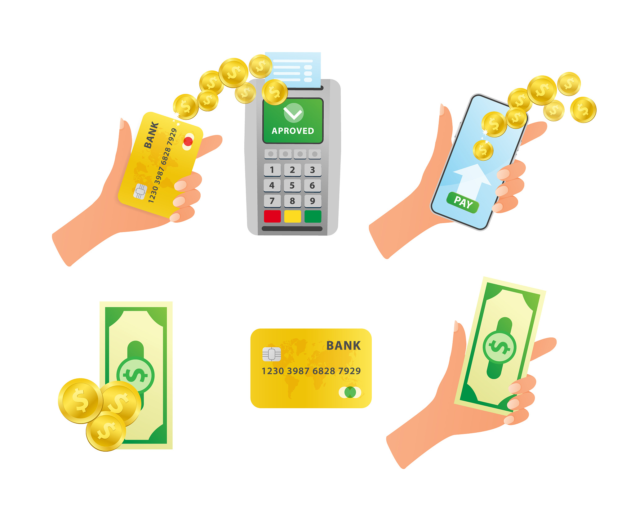 payments concept. payment method and option to transfer money.