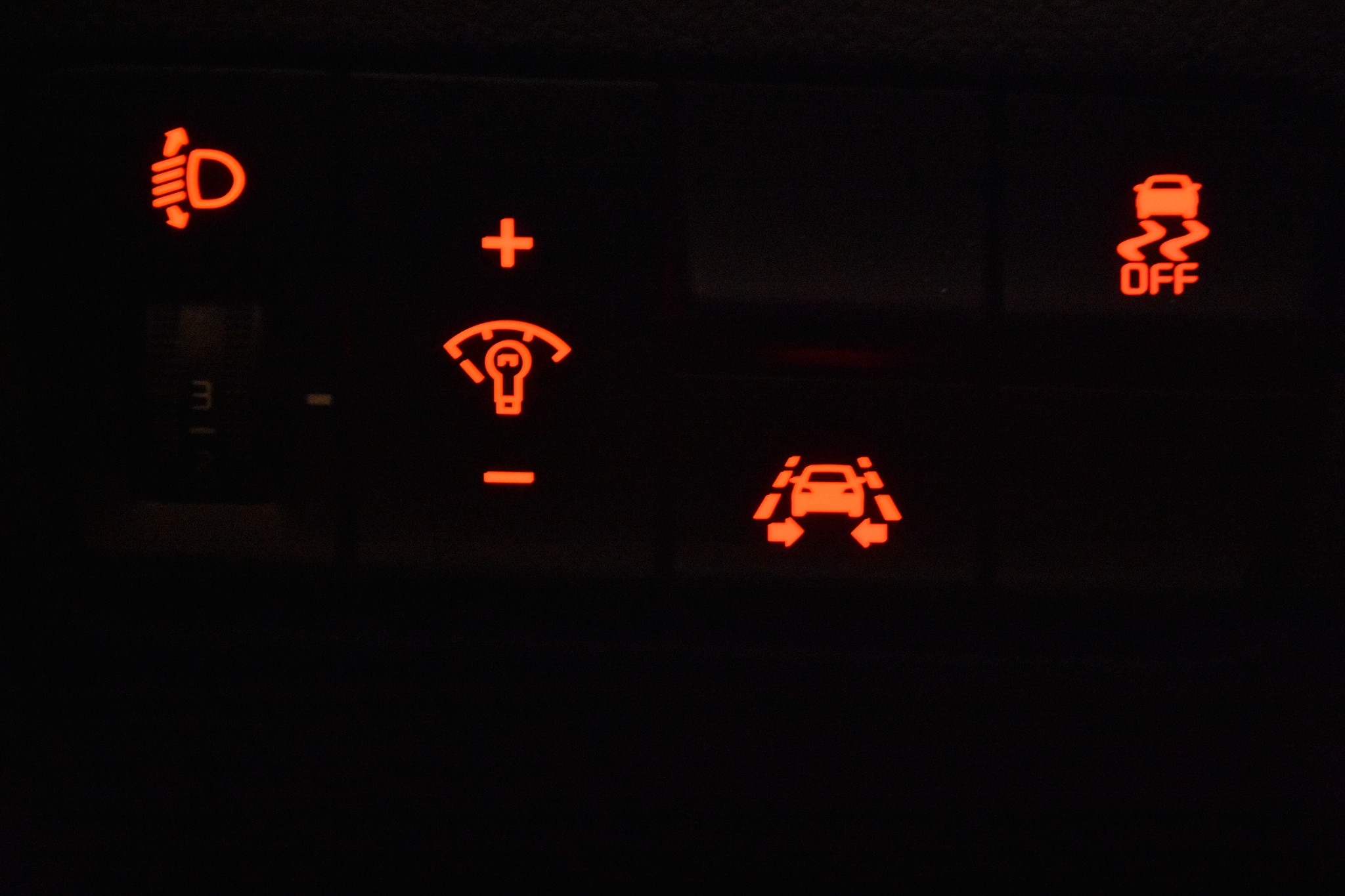 car interior at night
