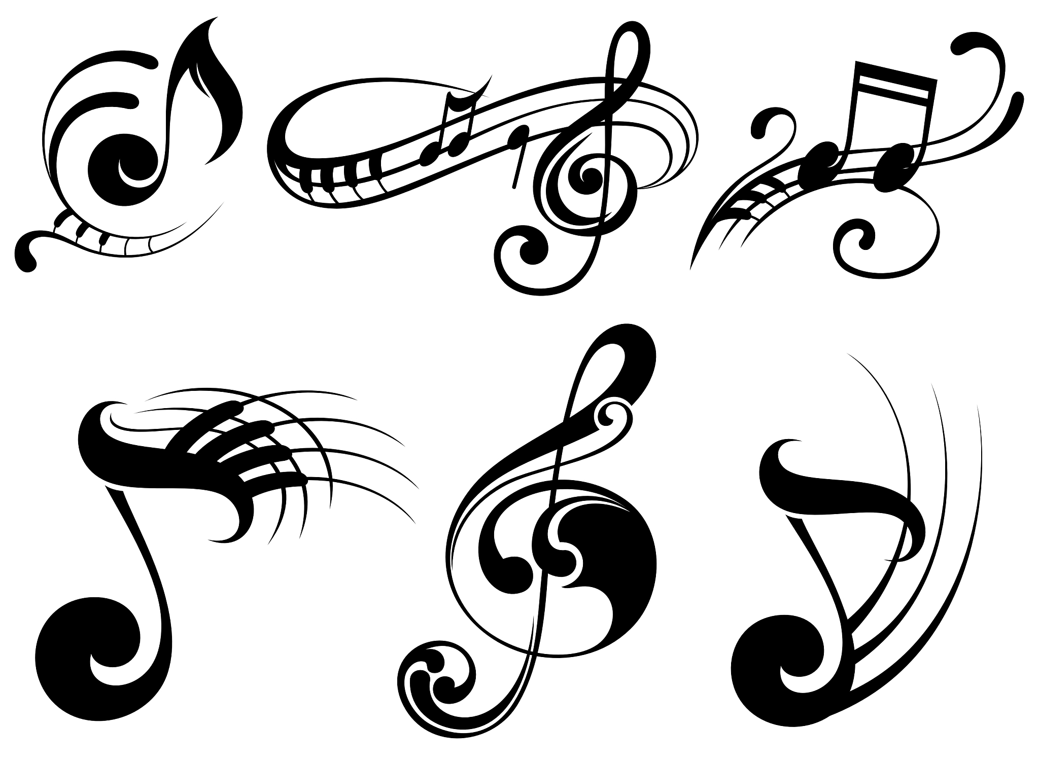 music notes on staves