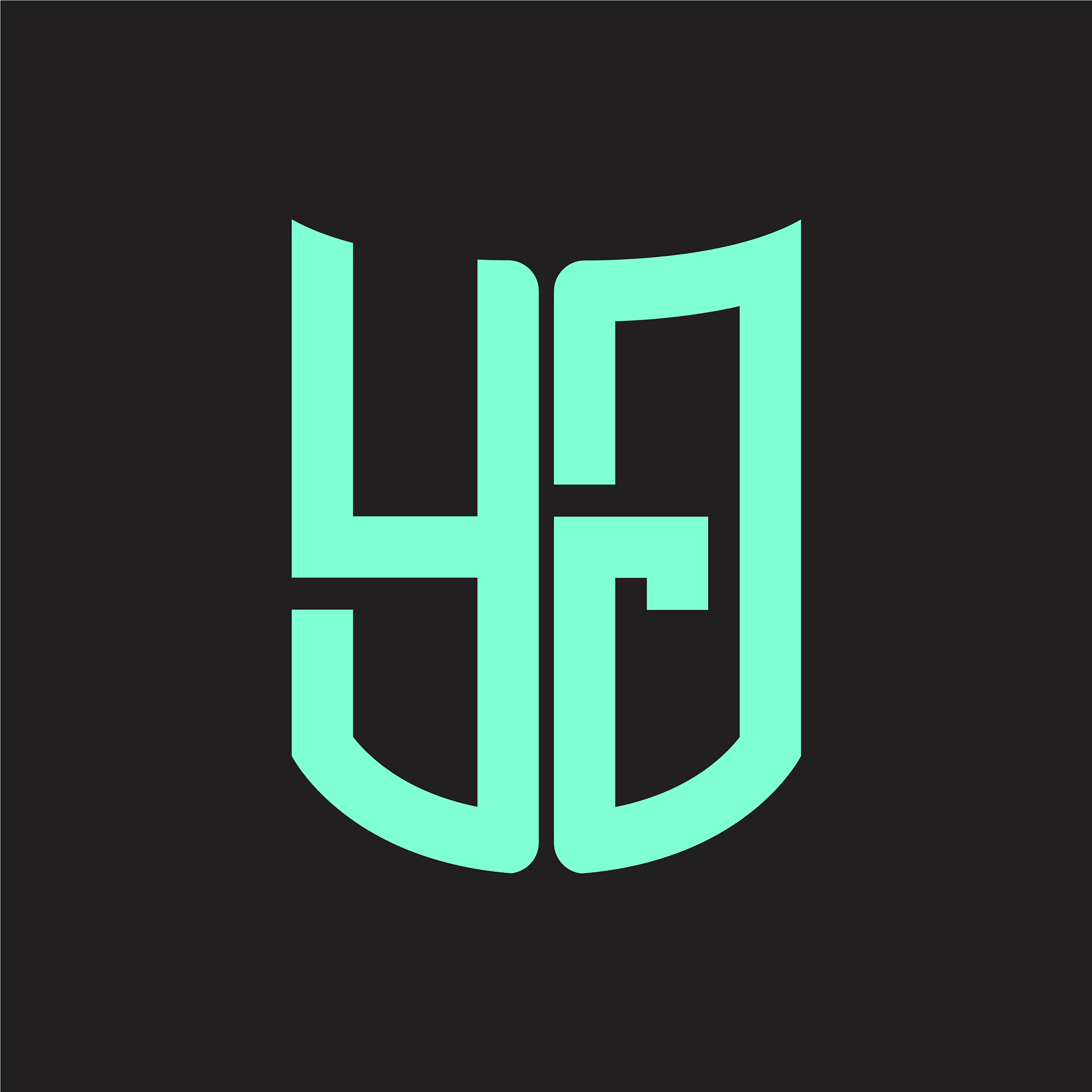 yg logo monogram with ribbon style design template