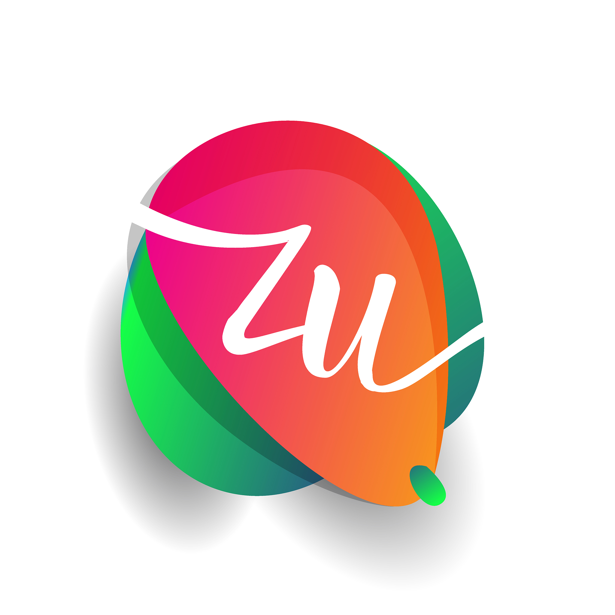 icon button with colorful splash and alphabet