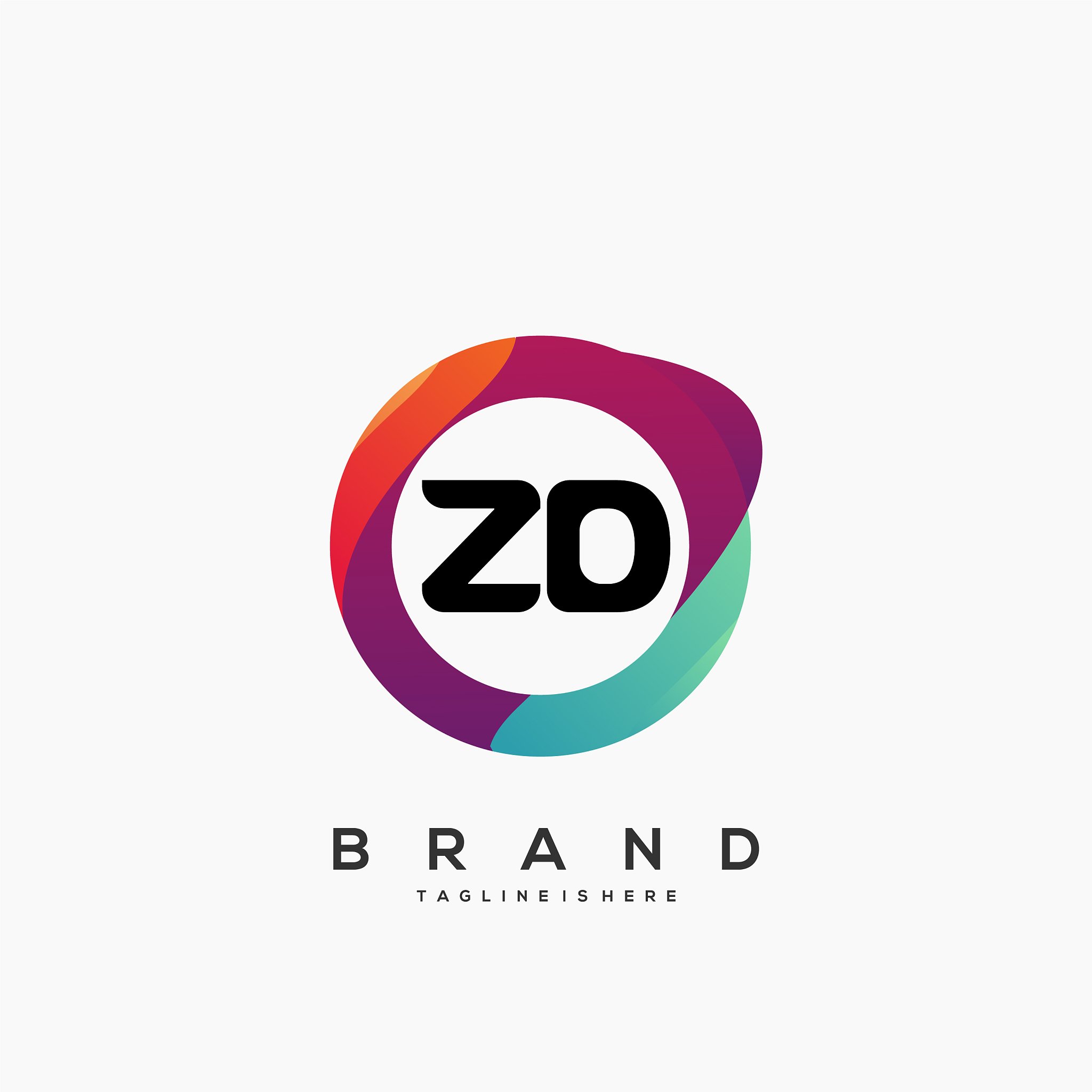 letter zd gradient color logo design