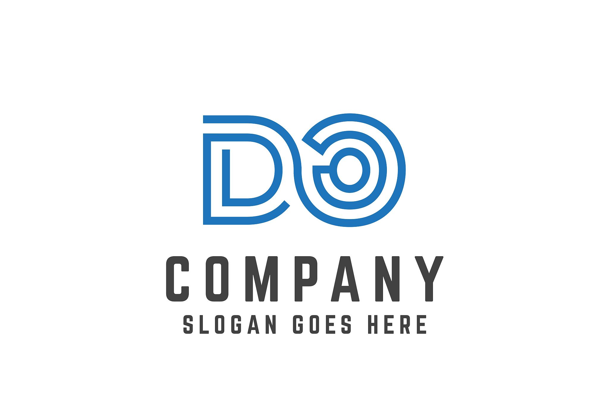 blue initial letter do logo vector template