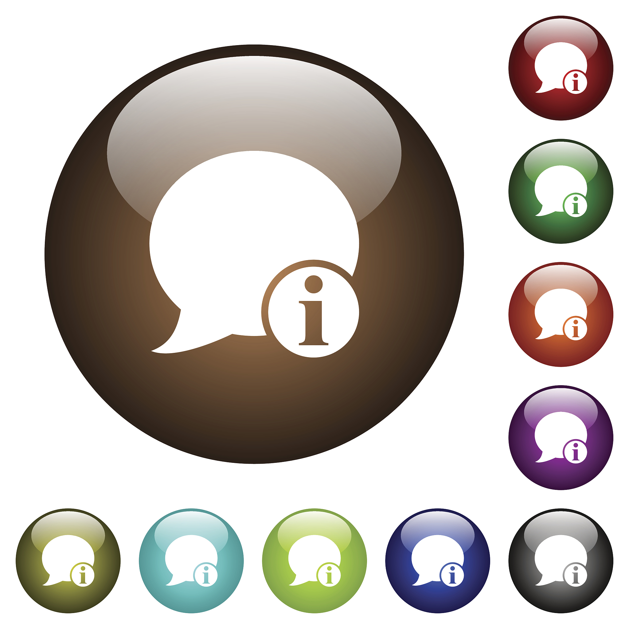 blog comment info color glass buttons