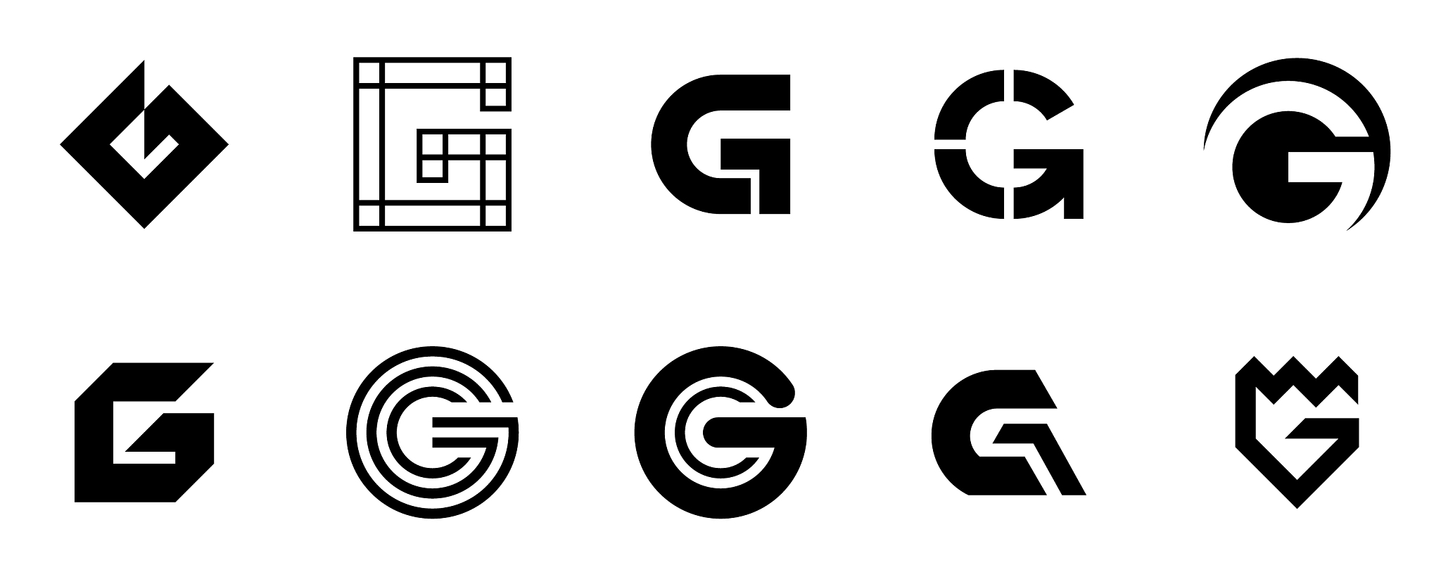 set of letter g logo