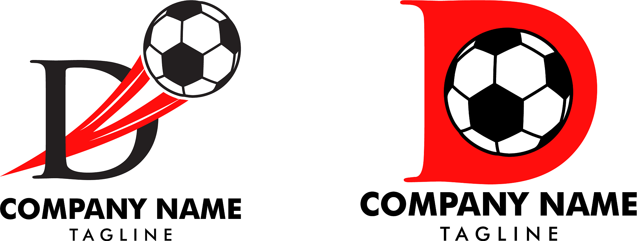 set d letter logo football ball logo design