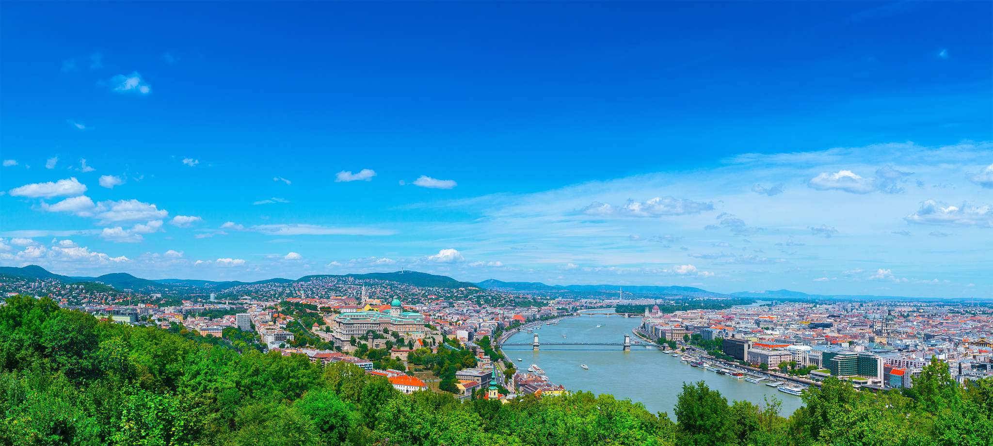 panoramic cityscape view of hungarian capital city of budapest f