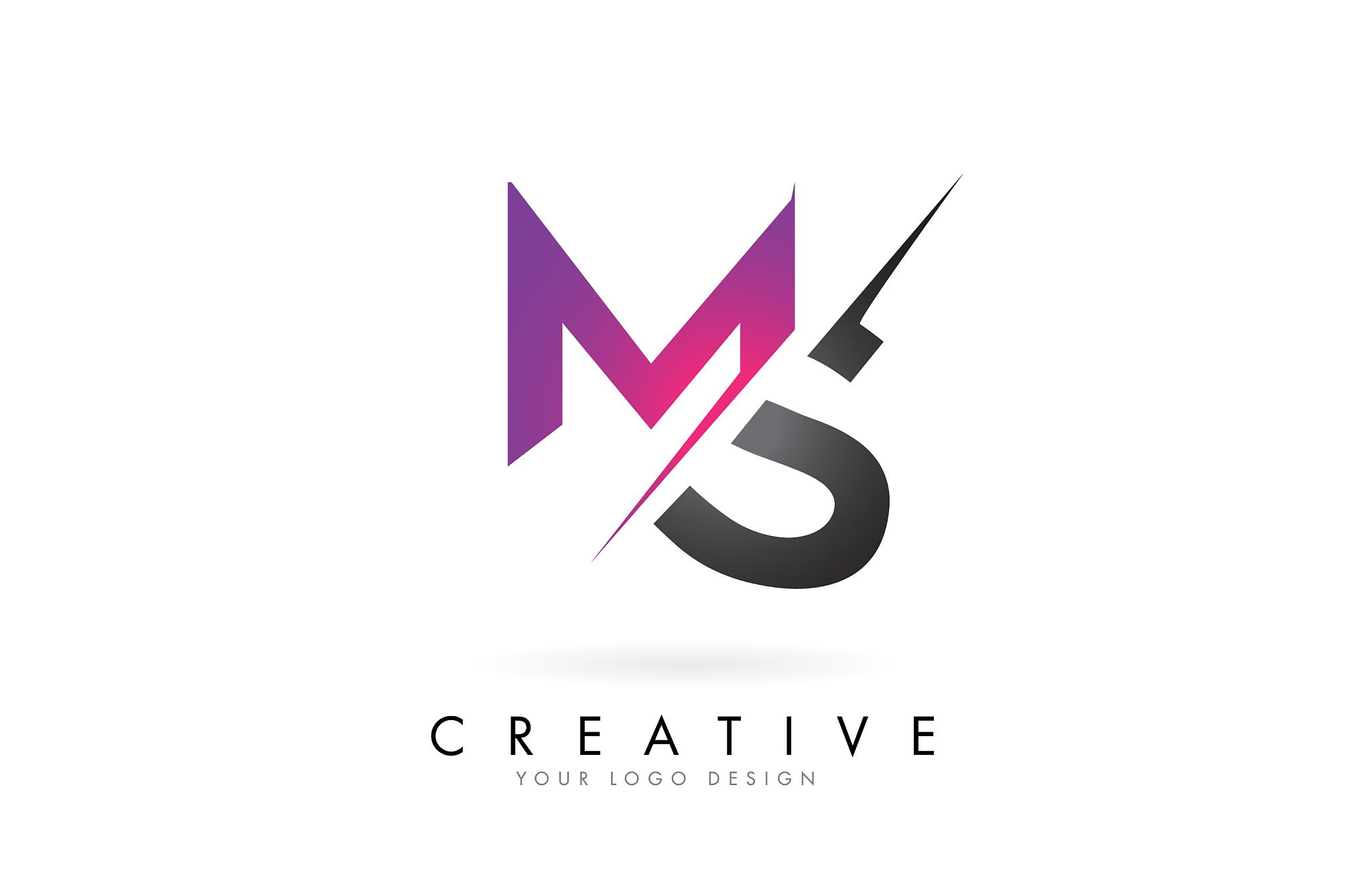 ms m s letter logo with color block design and