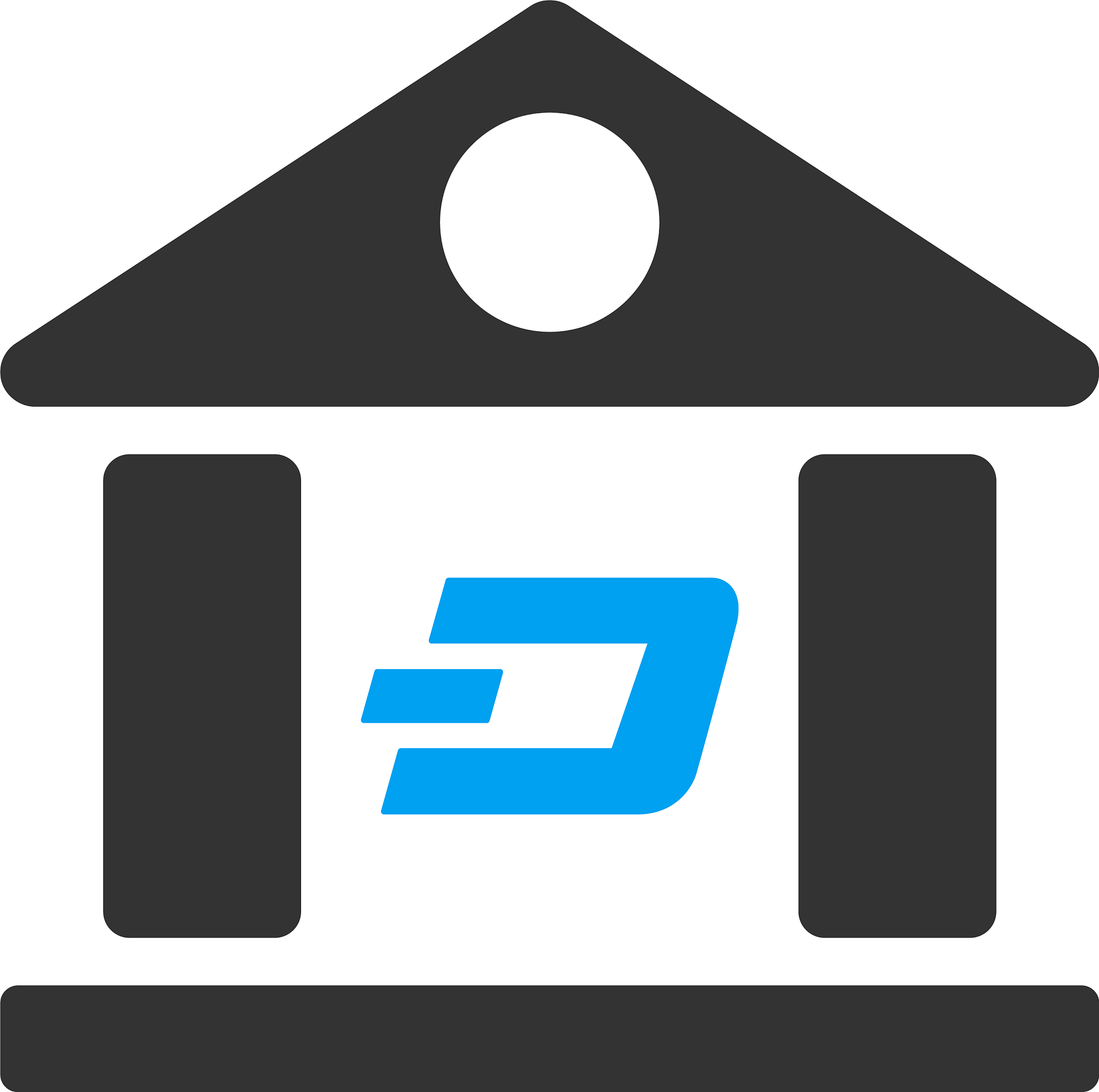 dash bank building flat icon