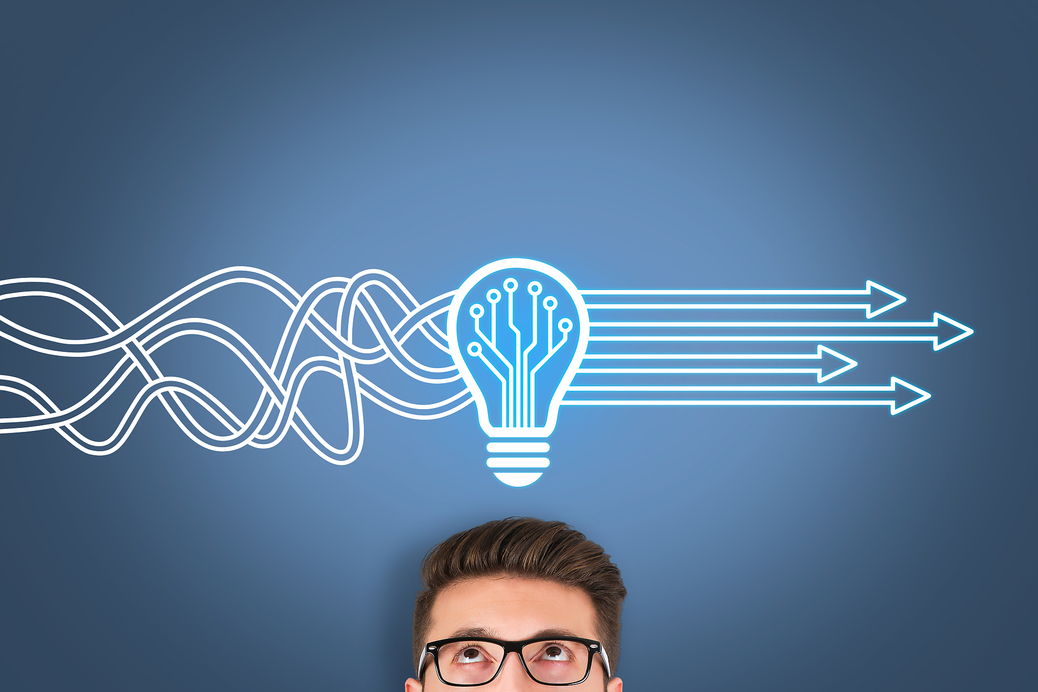 innovative idea solution concepts on touch screen