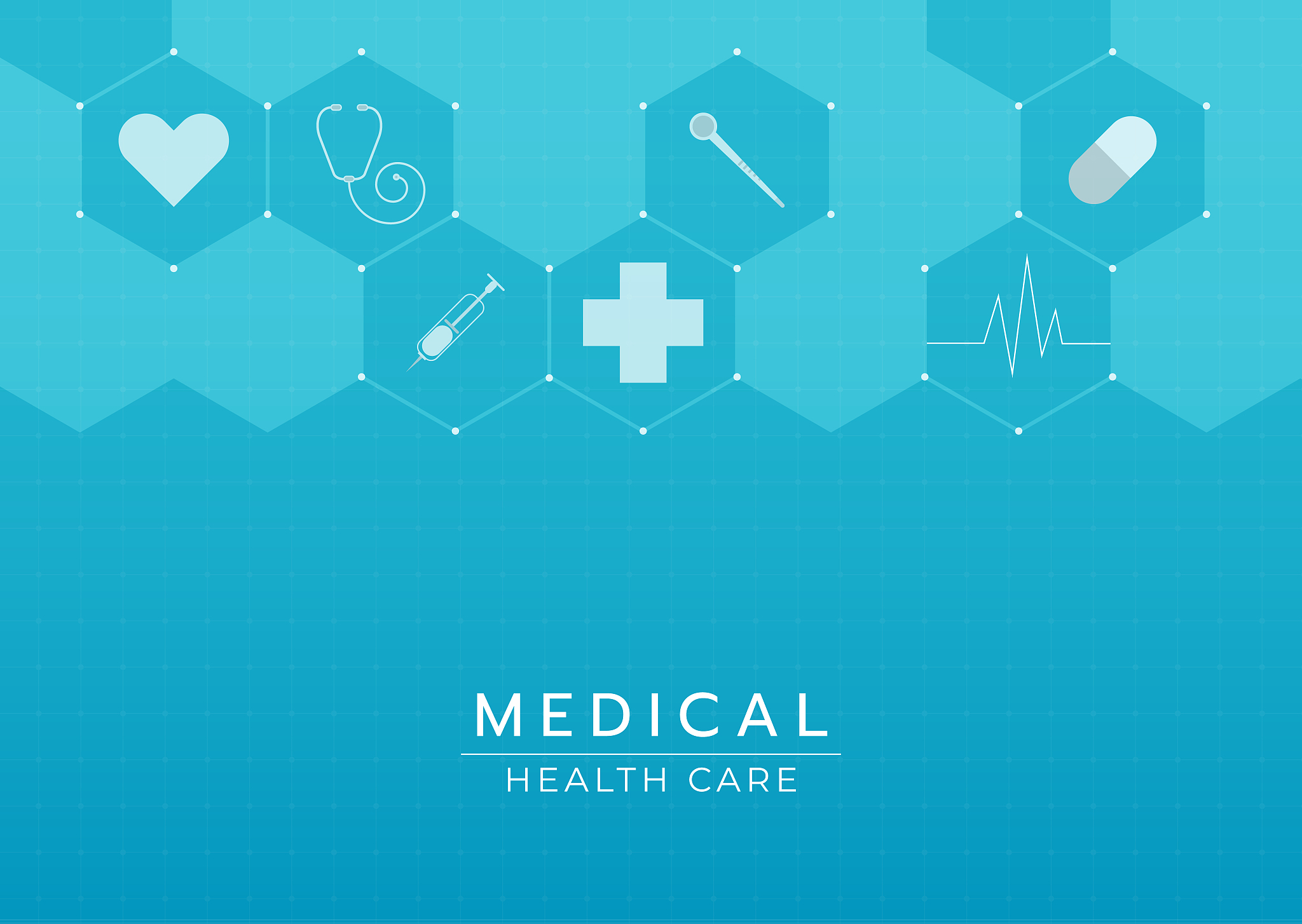 medical health care hexagon background and icon design  with spa