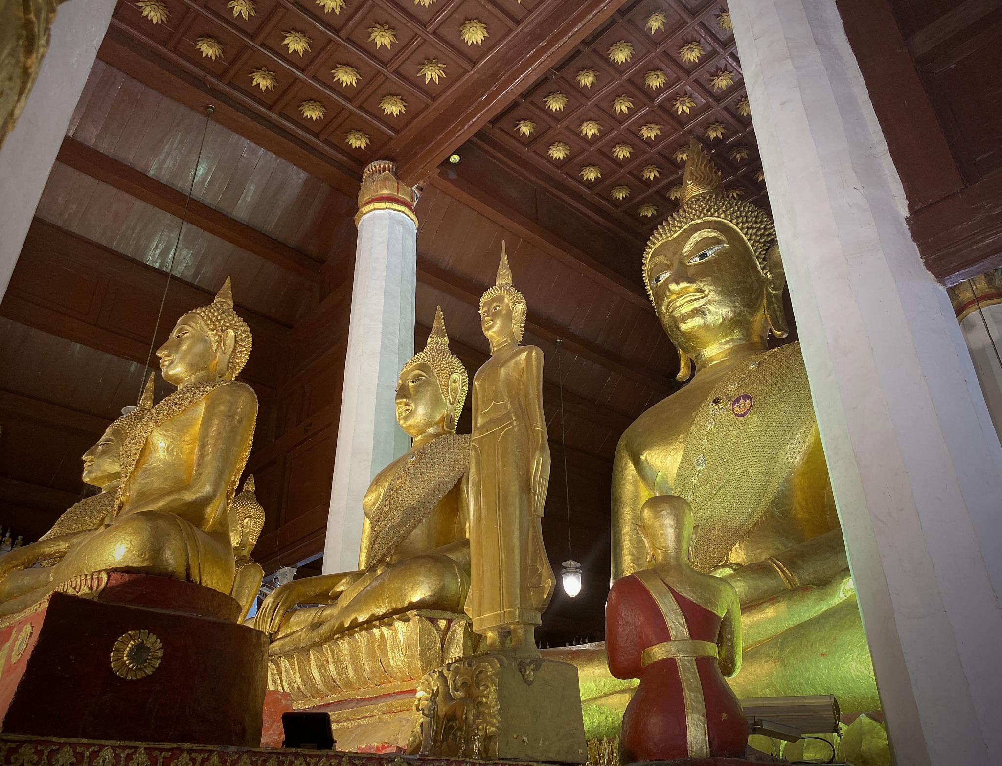 golden buddha image at thai temple .
