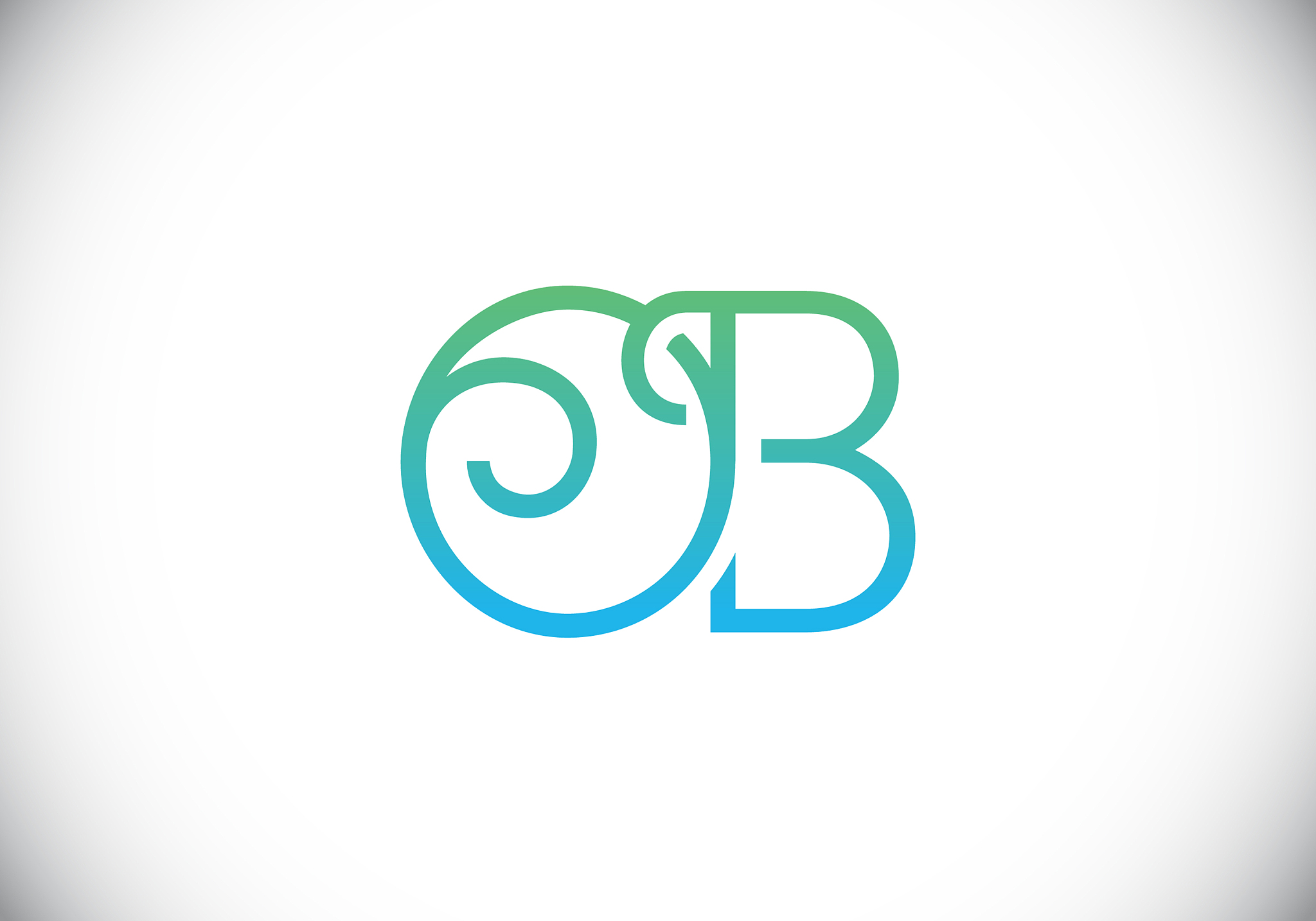initial monogram letter o b logo design template