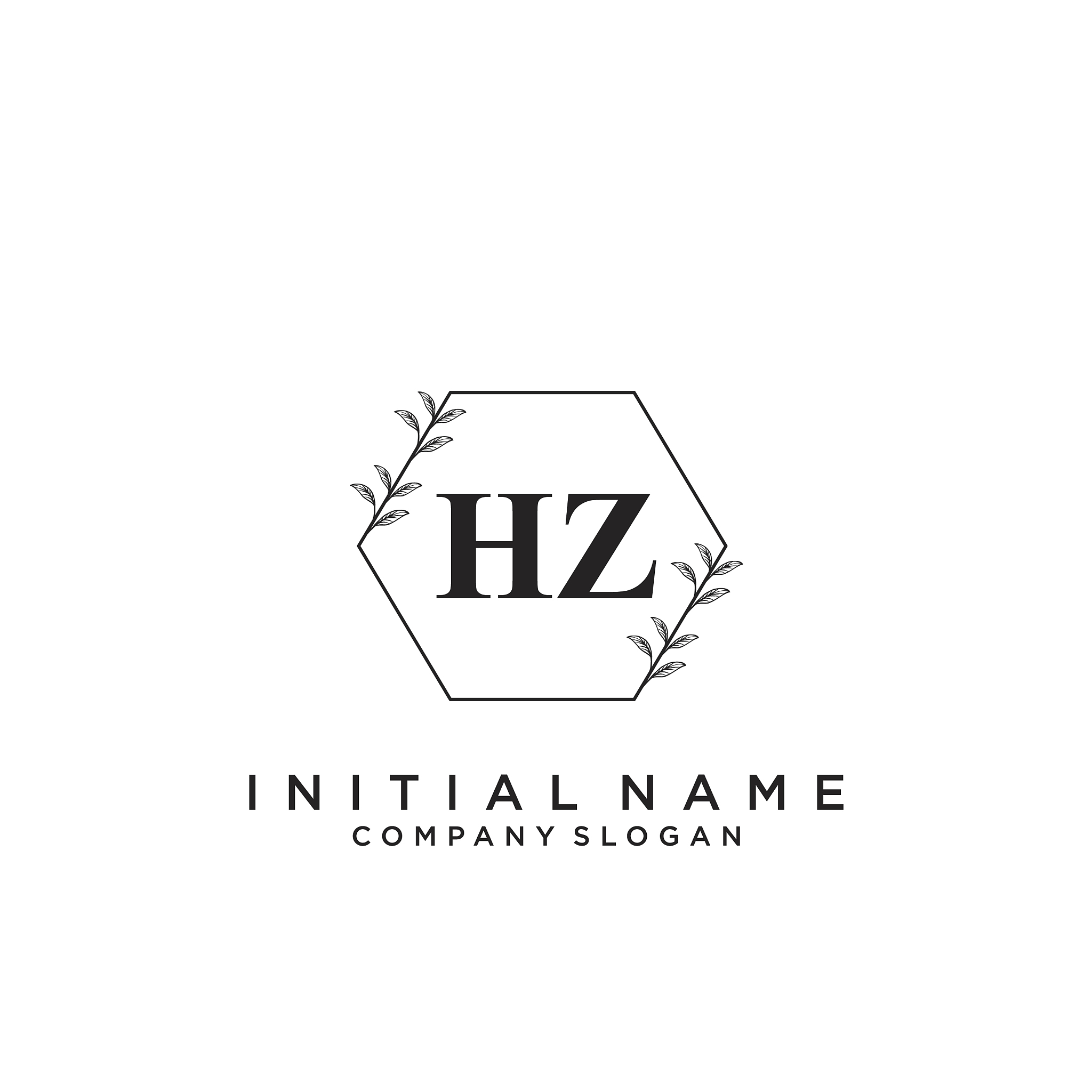 hz initial handwriting logo design