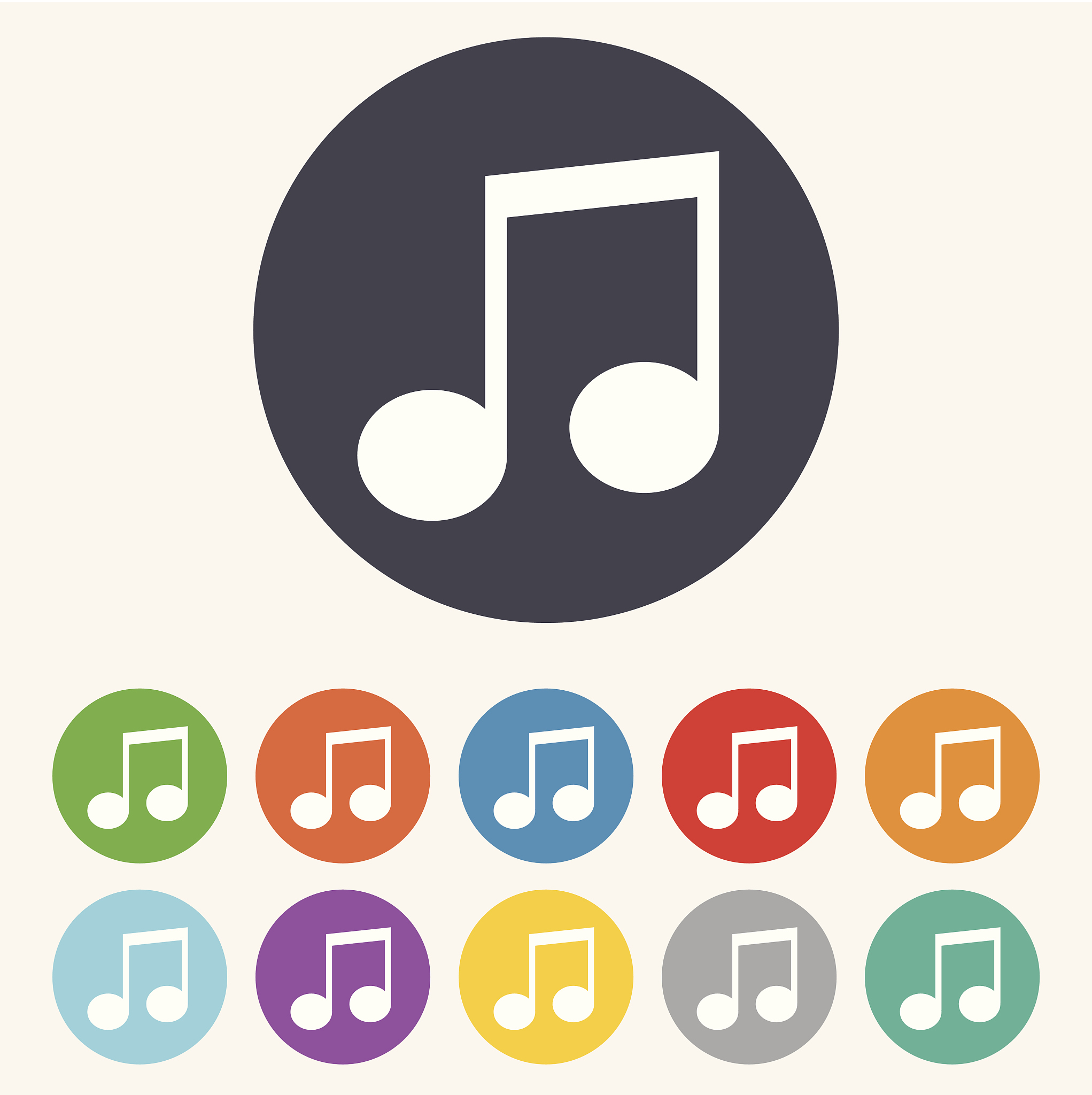 music note sign icon. musical symbol.