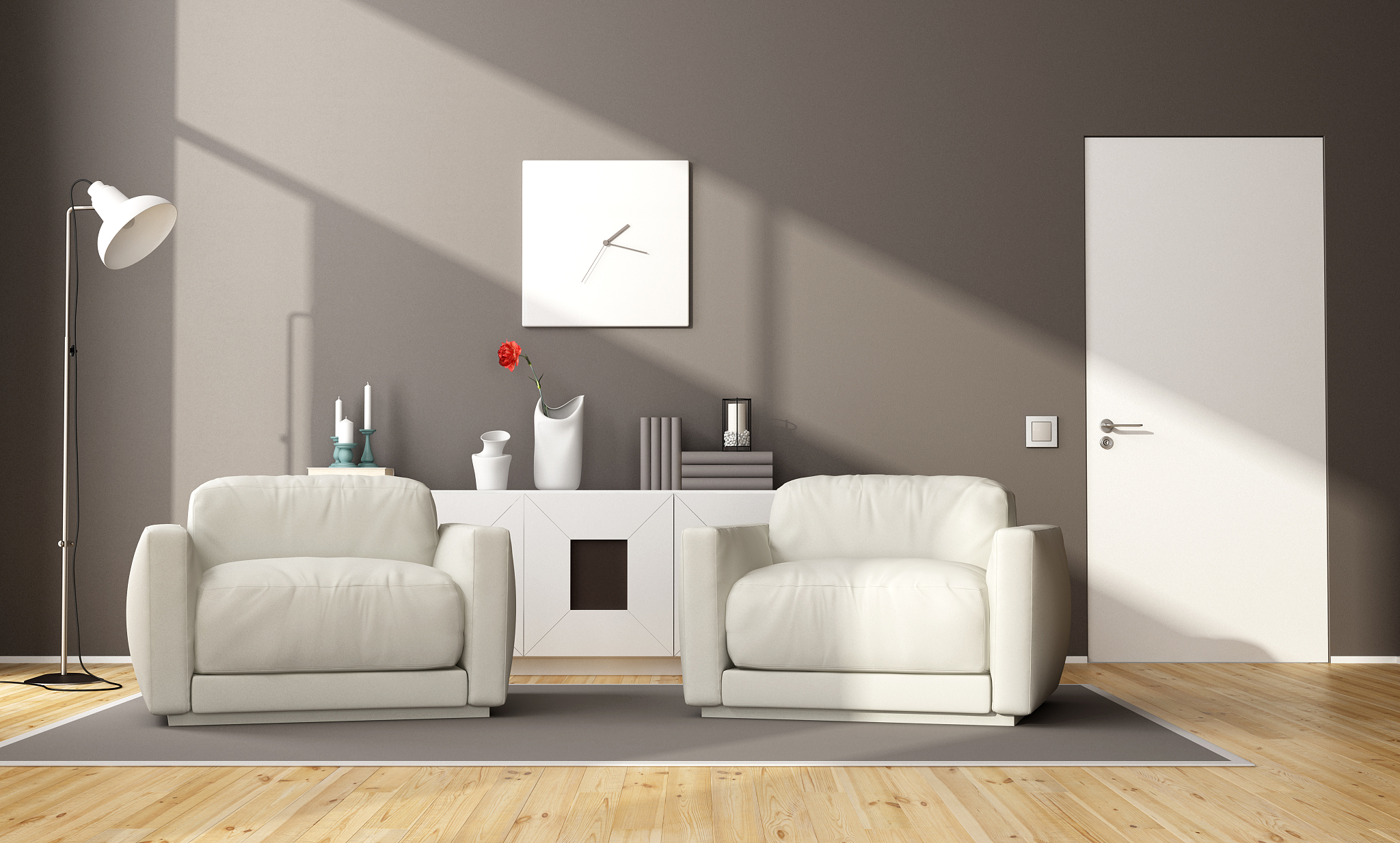 modern brown living room
