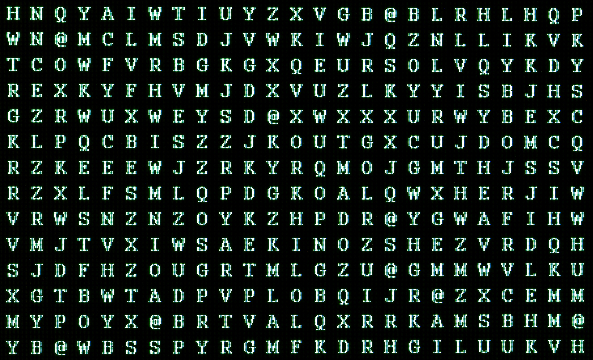 many random letters on pc screen