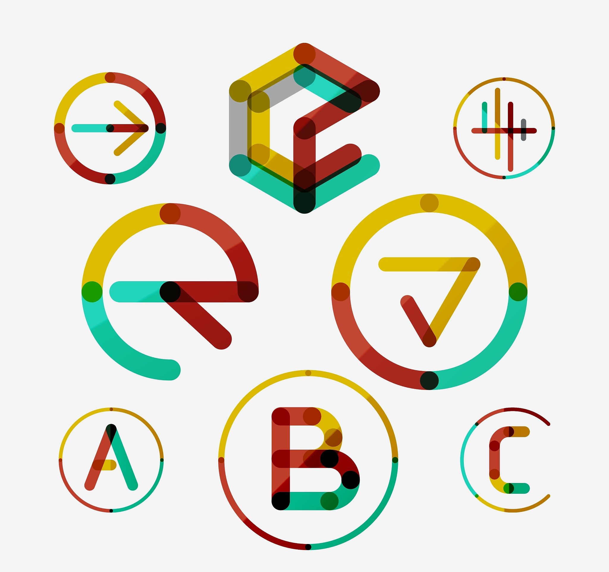 logo set thin line clean style