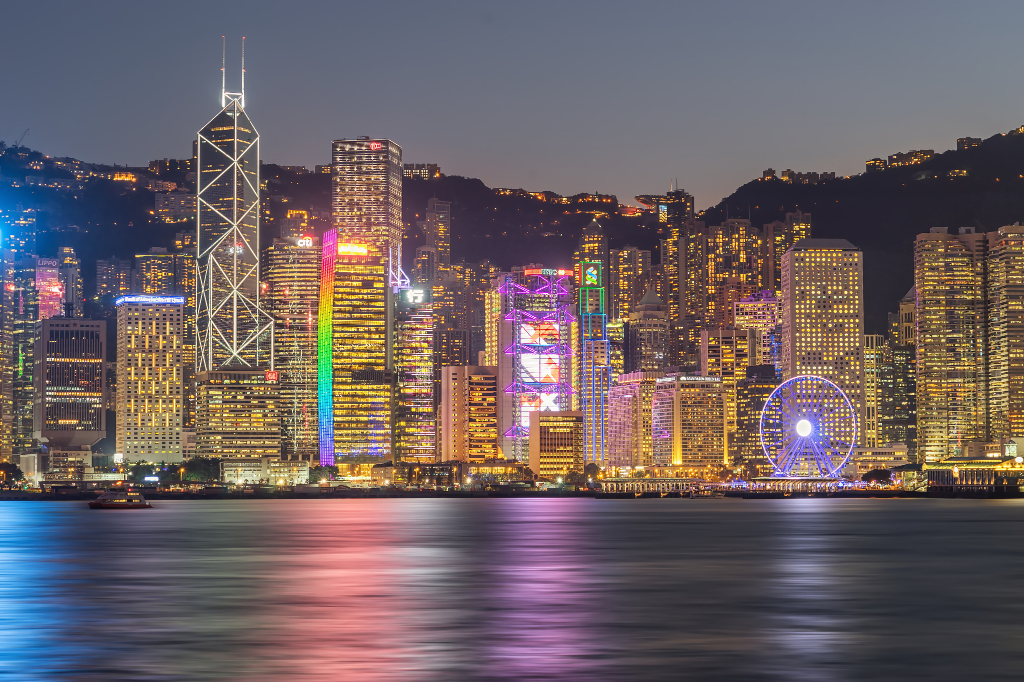 香港维多利亚港的夜