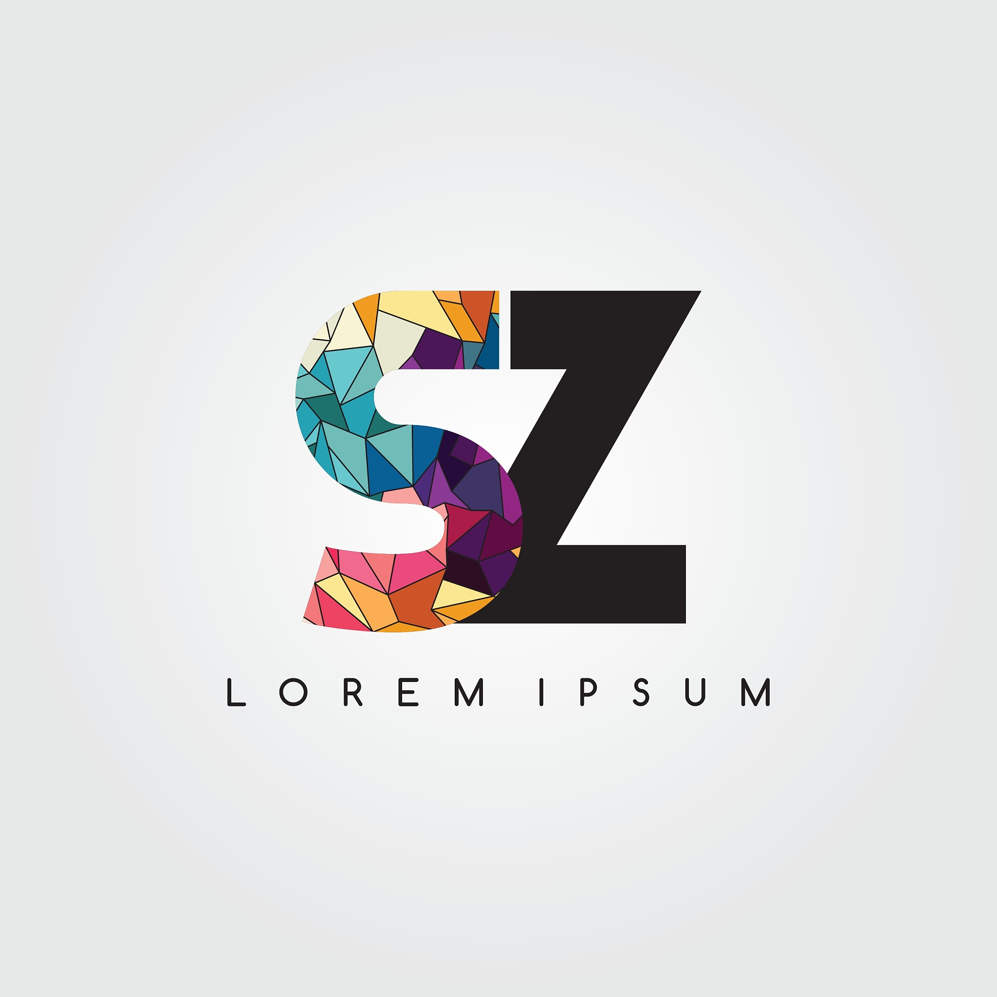 letter initial logotype logo abstract colorful
