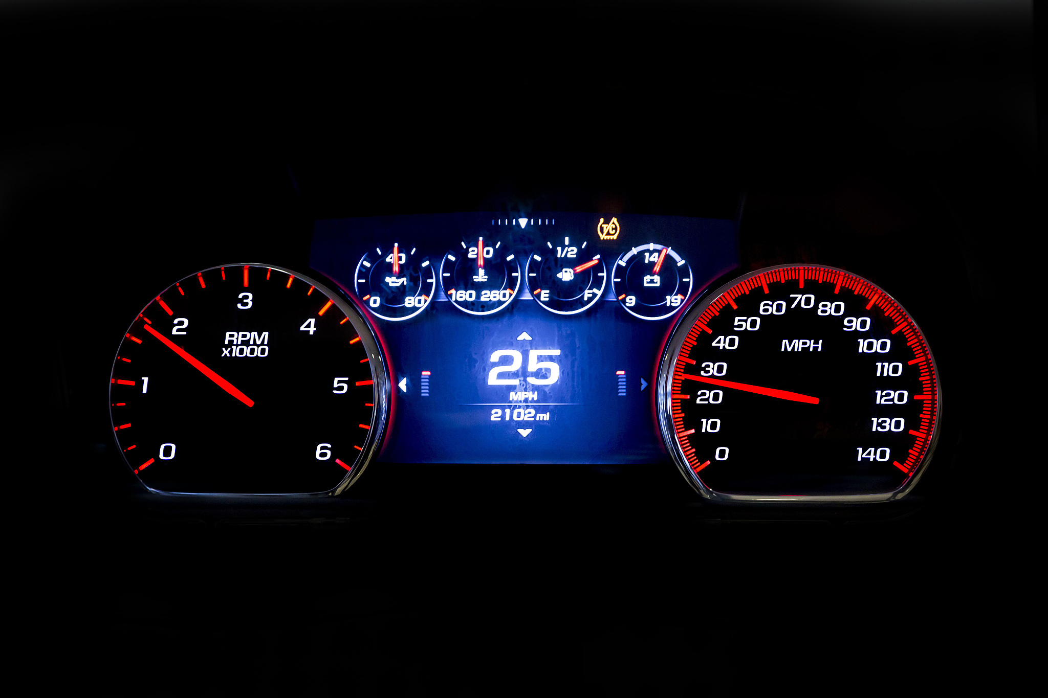 modern light car mileage on black background 25 mph