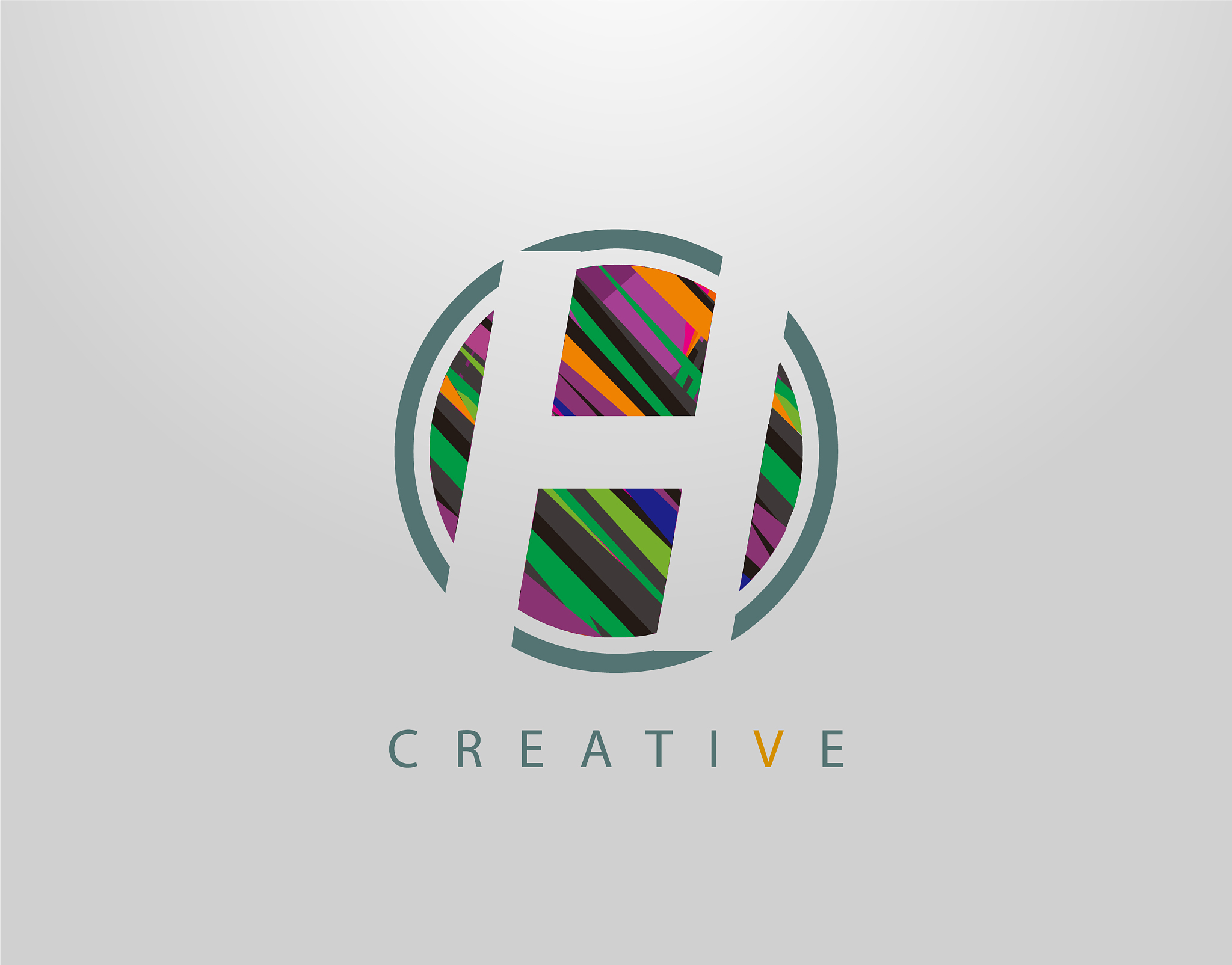creative h letter logo modern abstract circle
