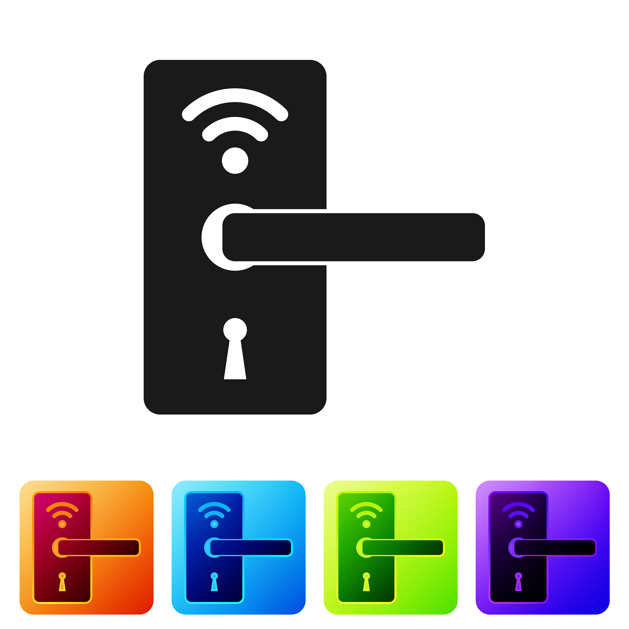 black digital door lock with wireless technology
