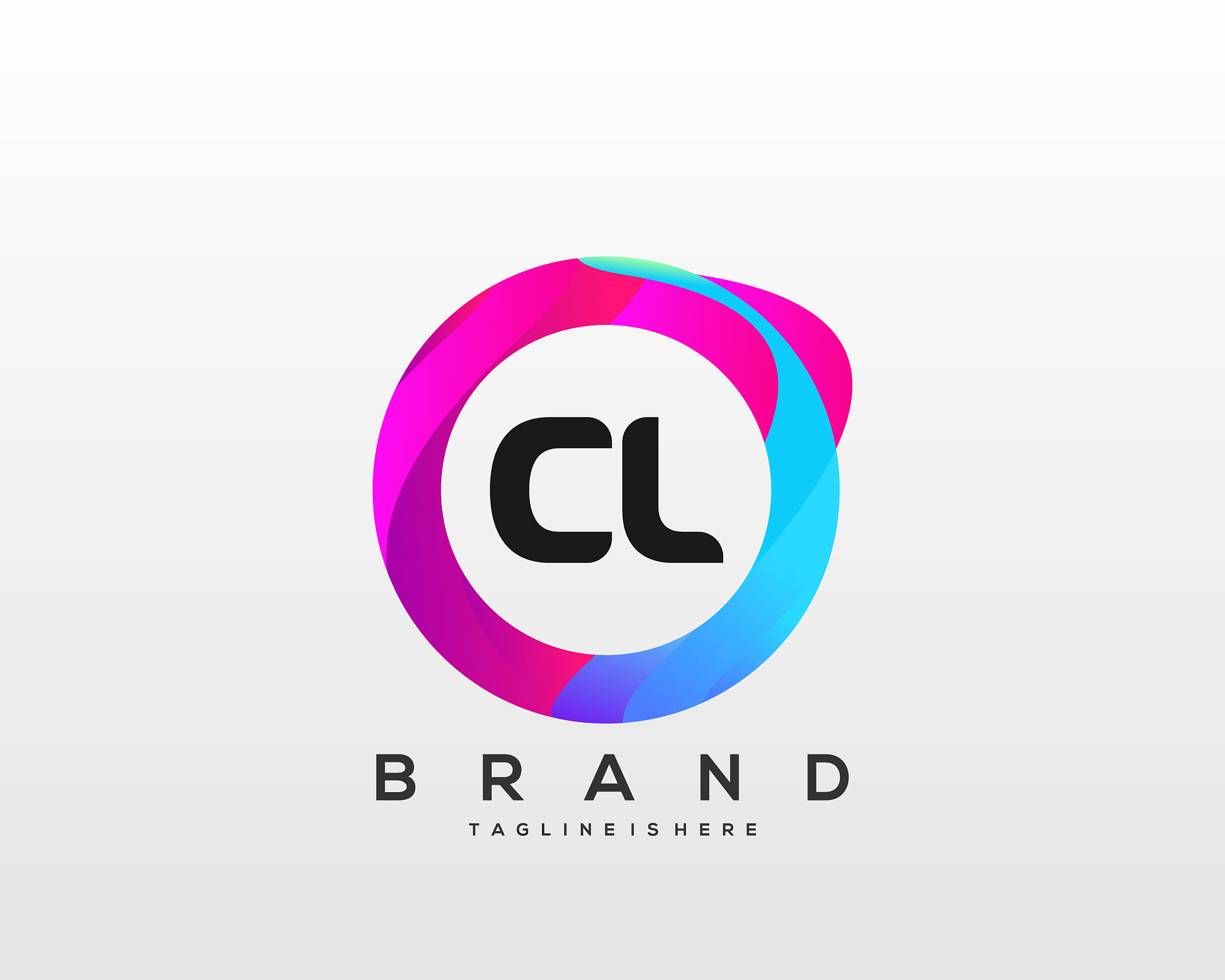 letter cl gradient color logo design