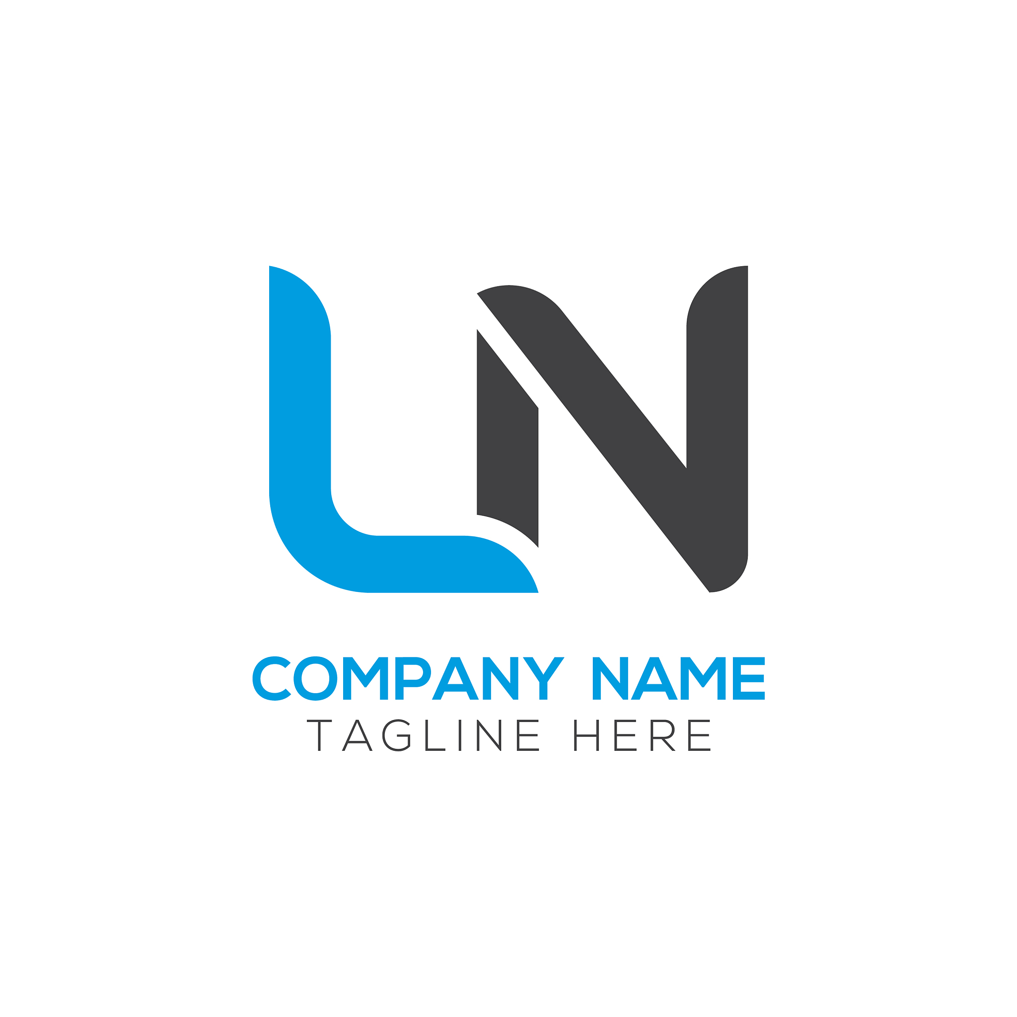initial ln letter business logo design template