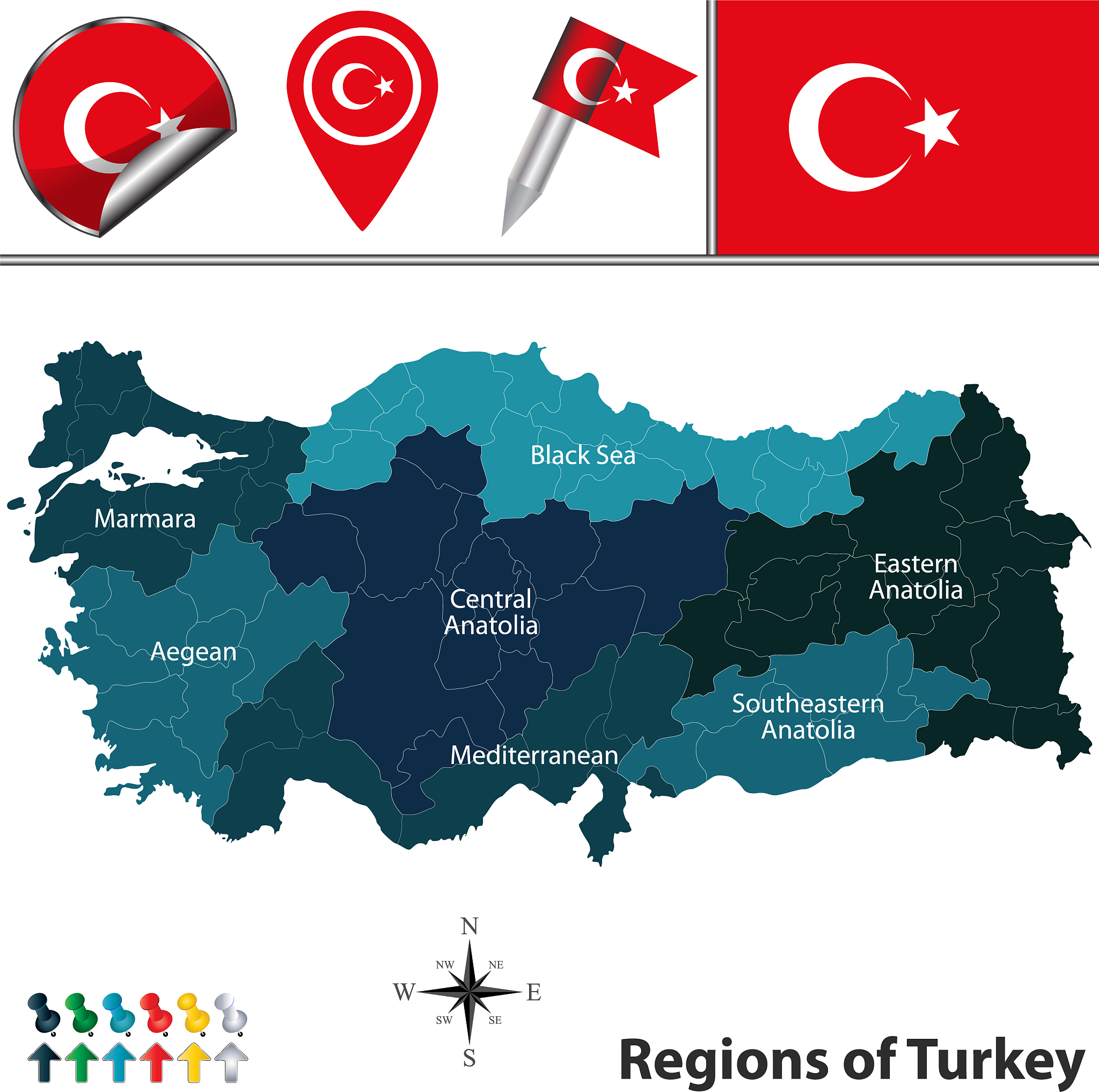map of turkey with regions