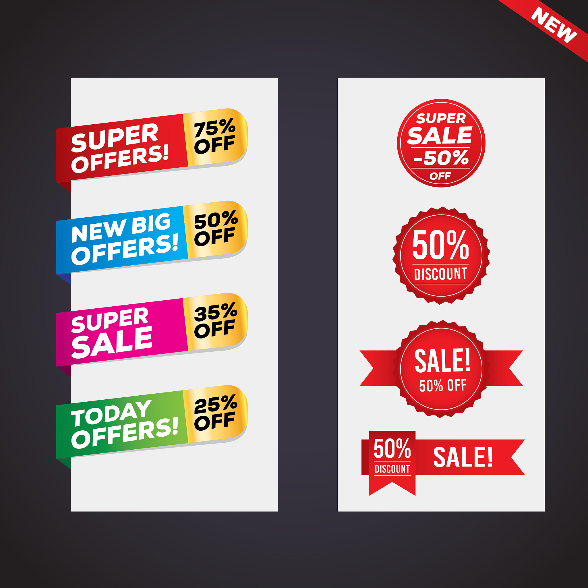 sale and special offer tag, price tags, sales label, banner, vec
