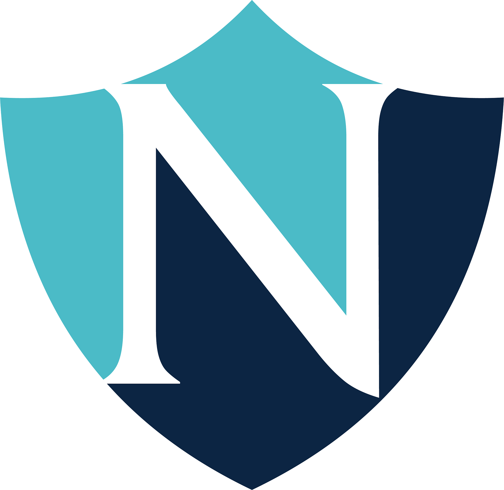 modern shield letter n