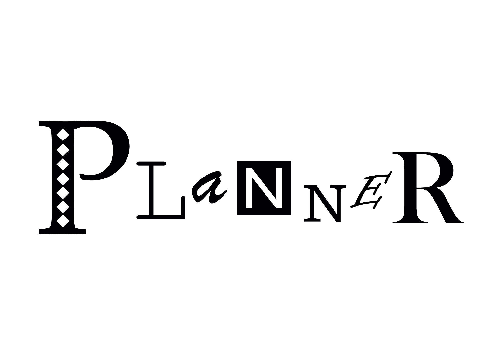 lettering of planner with different letters