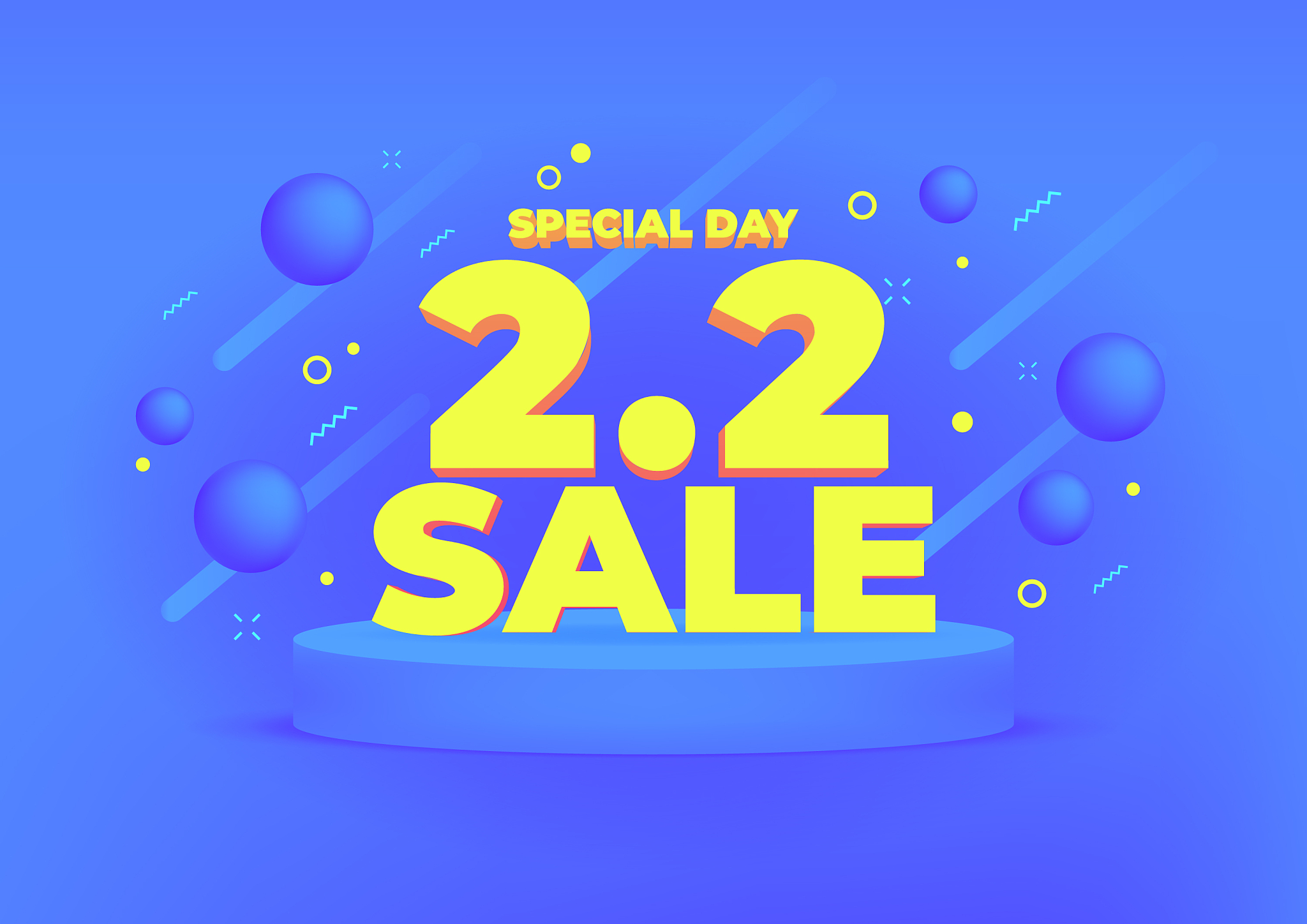 2 february shopping day sale banner background