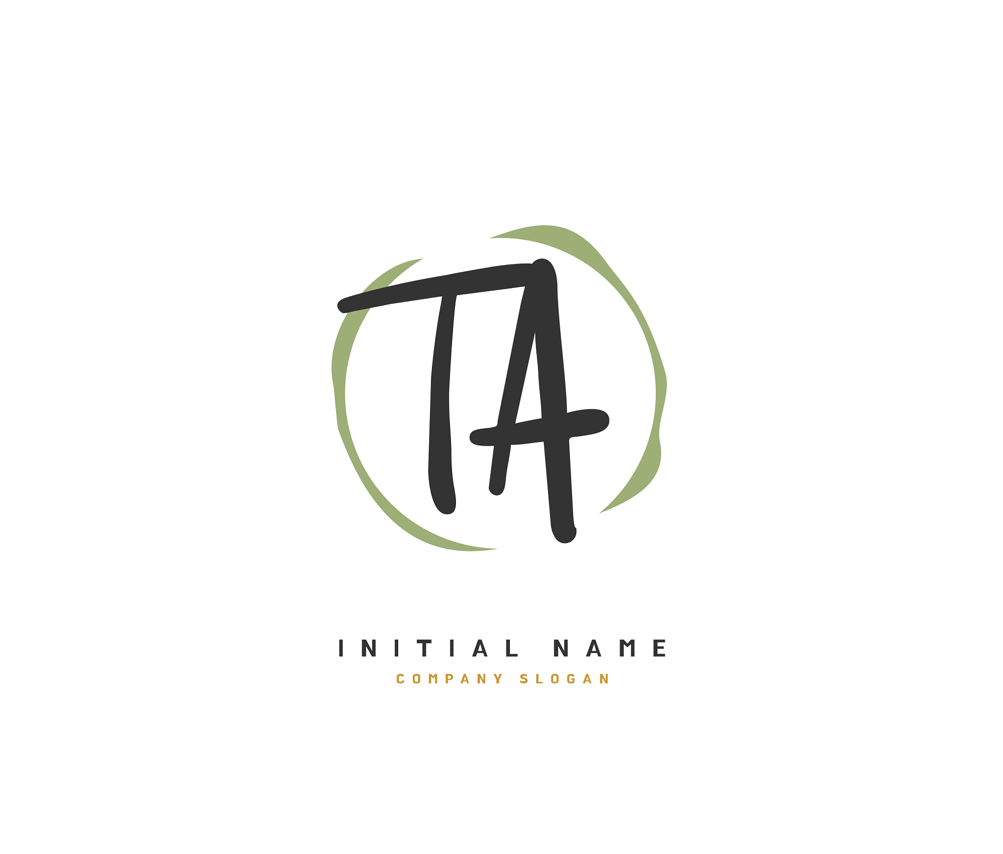 t a ta beauty initial logo handwriting logo of