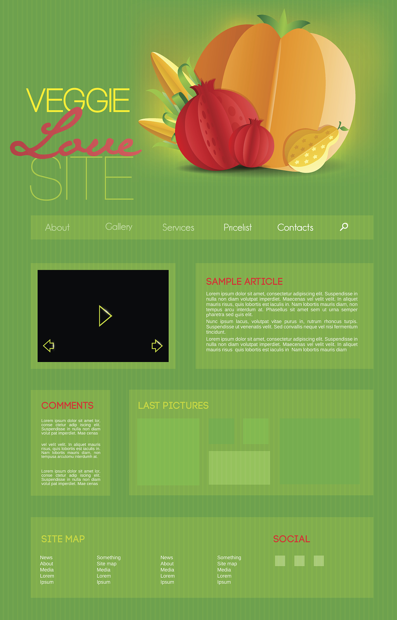 modern website page template