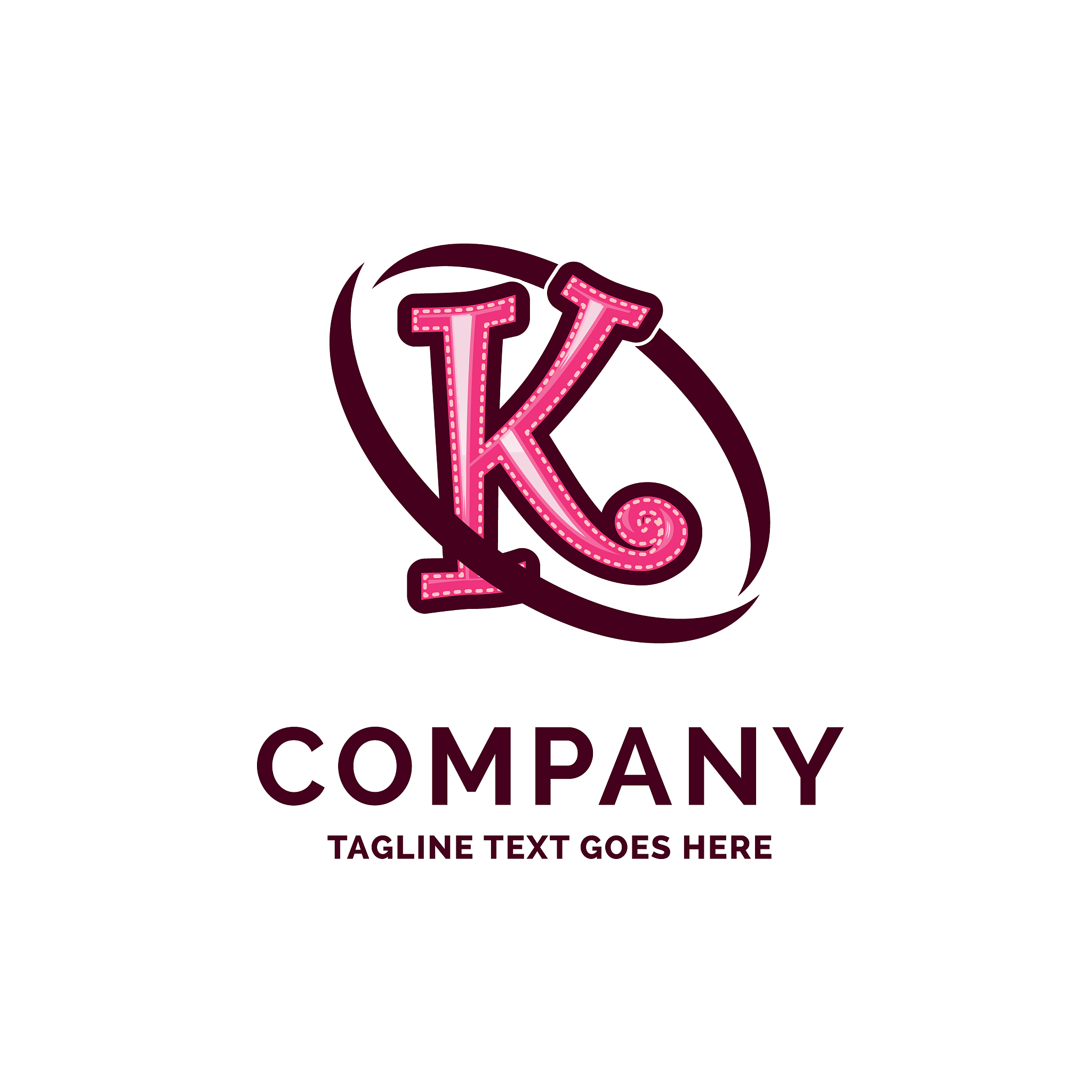 k company name design pink beautity logo design