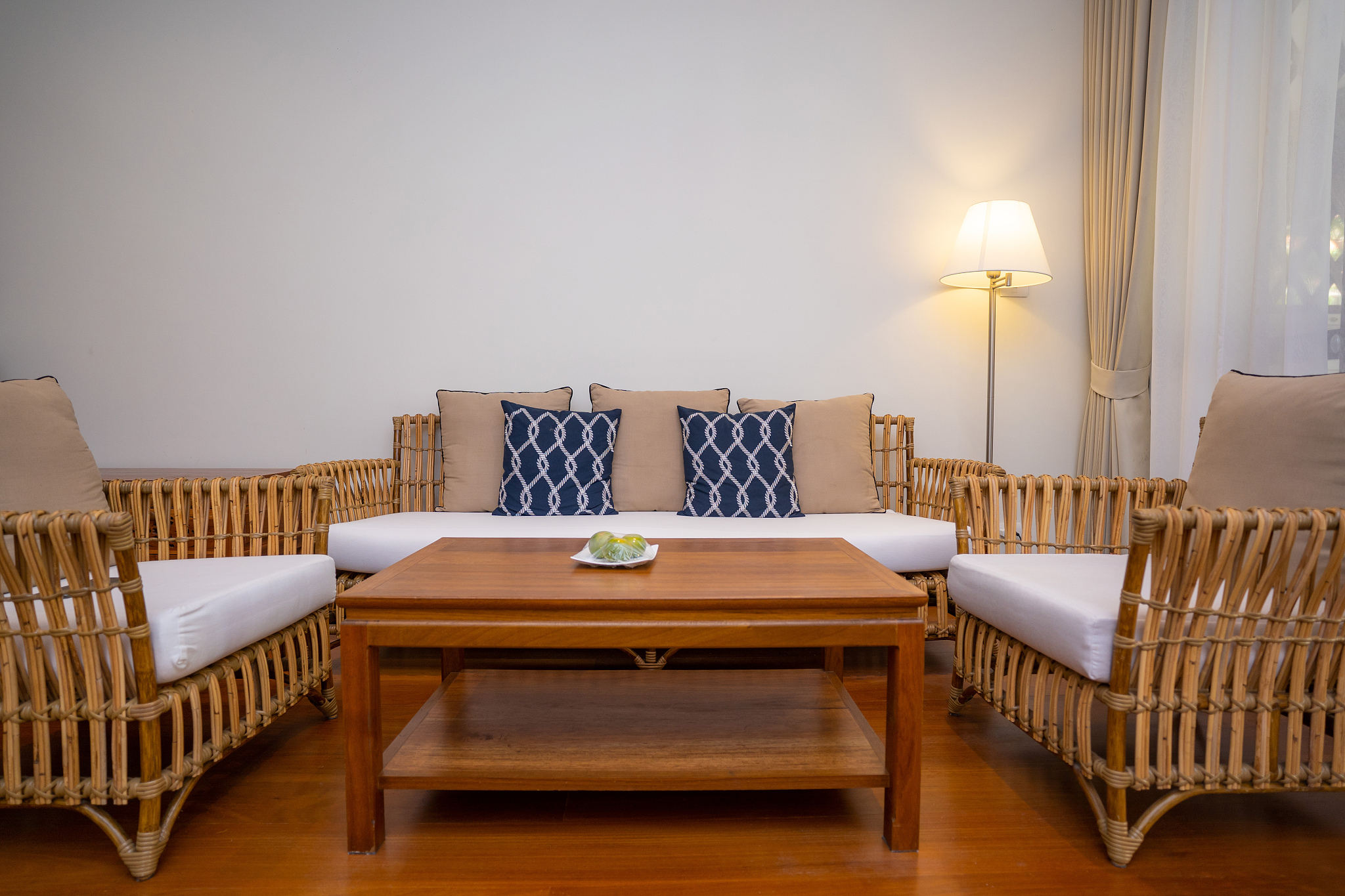 rattan living room set with cushion