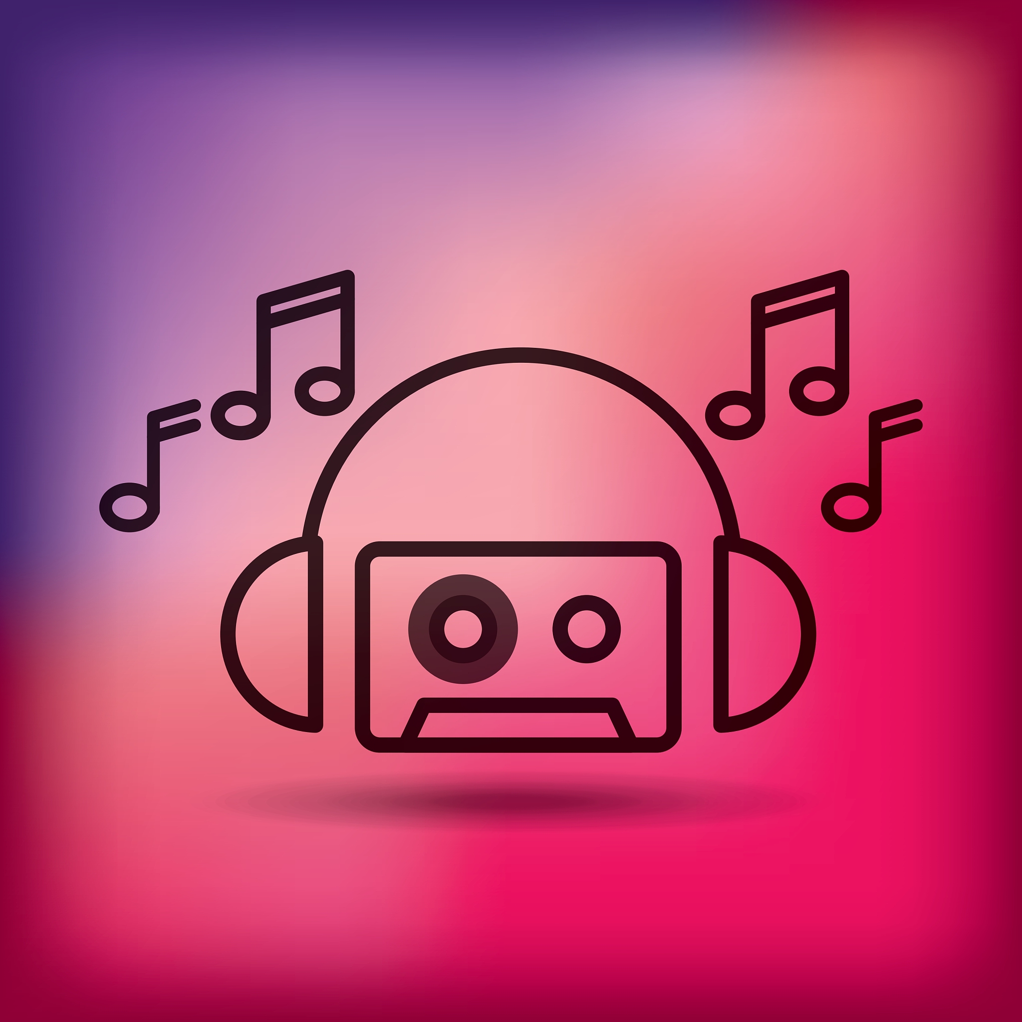 music entertainment line icon