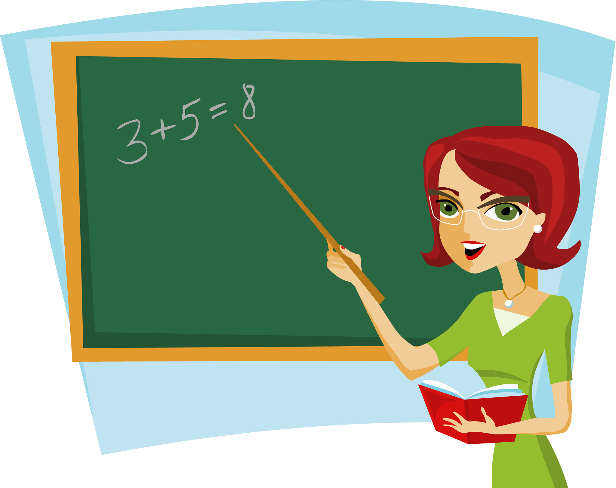 school teacher at blackboard