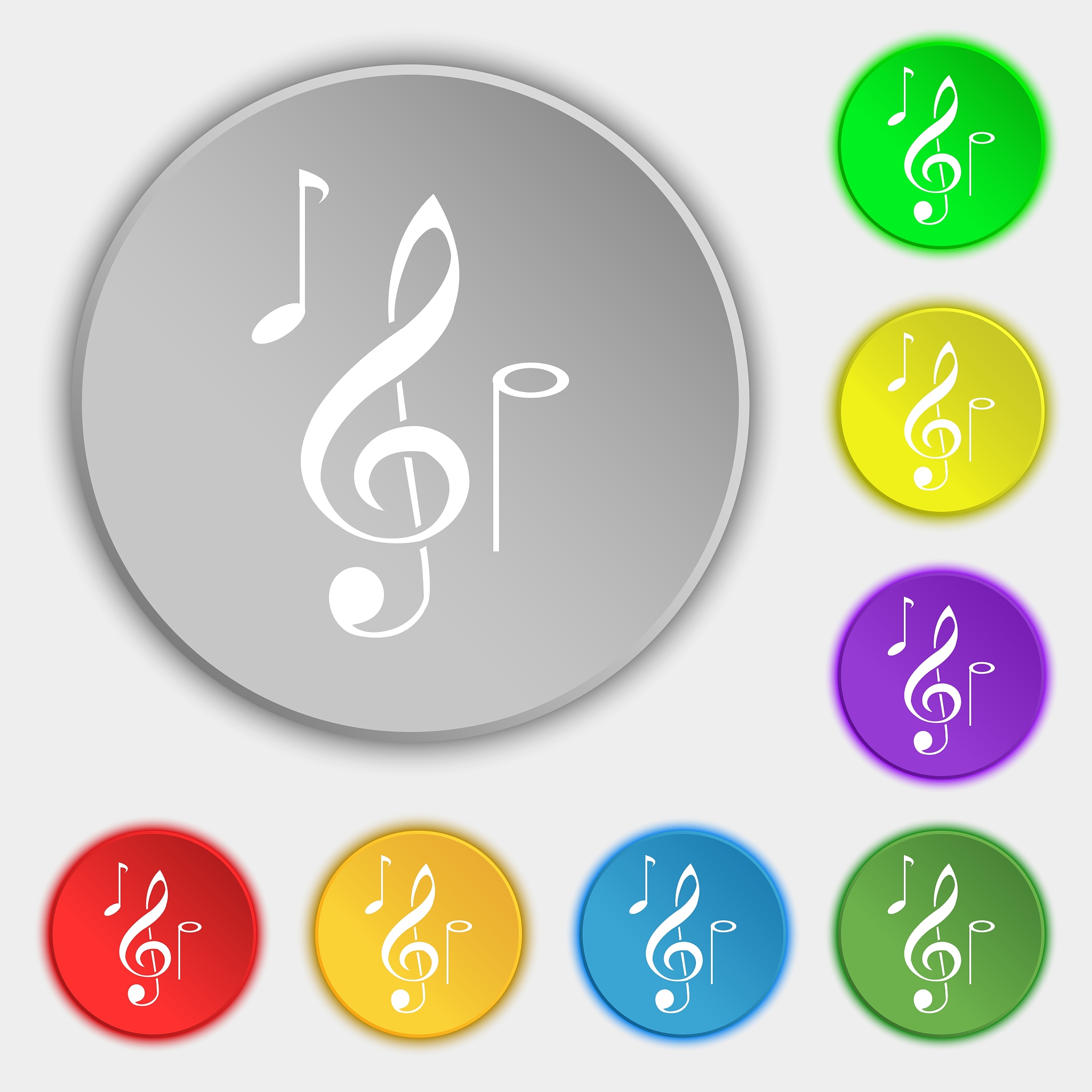 musical notes icon sign symbol on eight flat