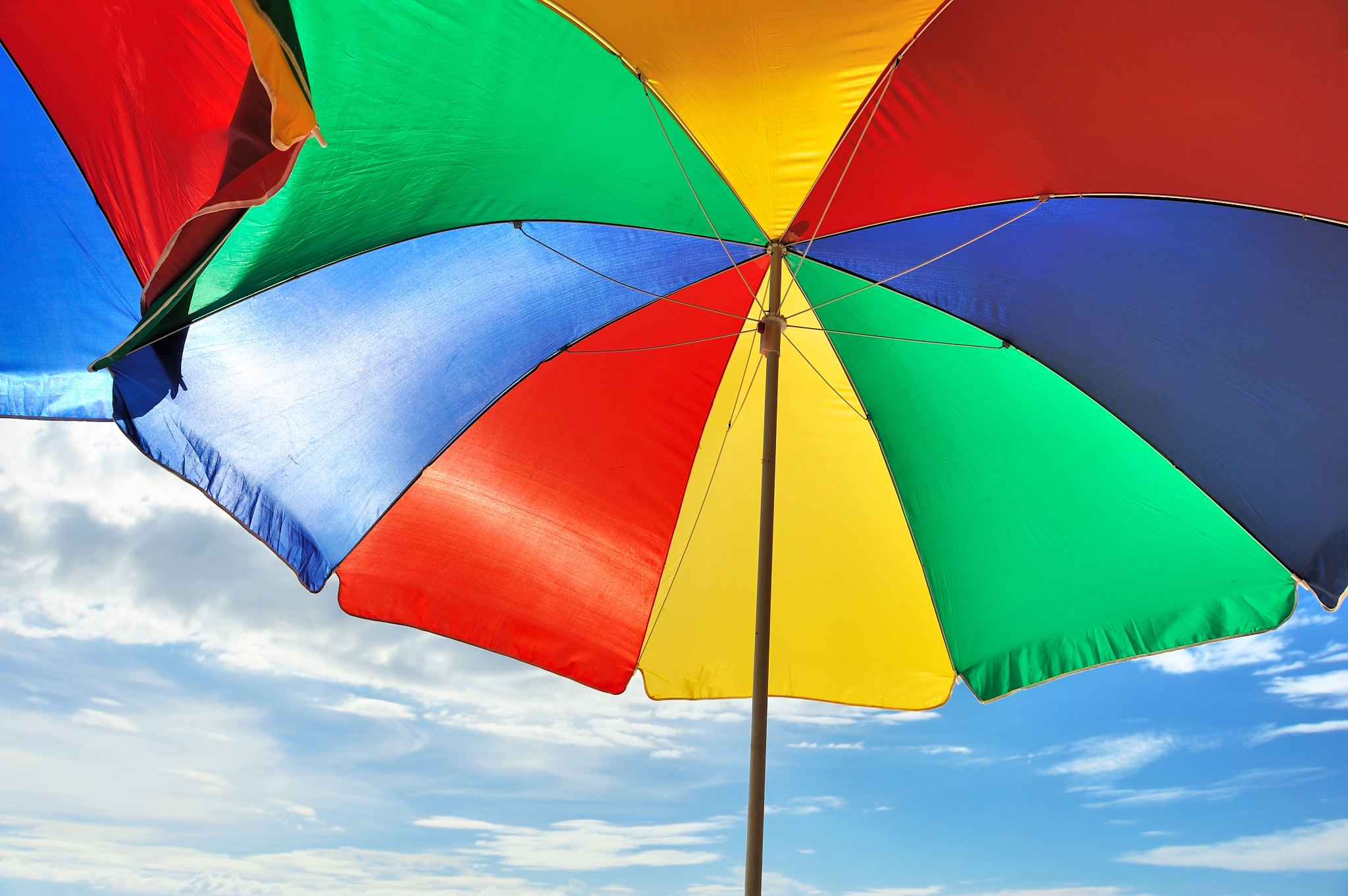 colorful parasol at the beach