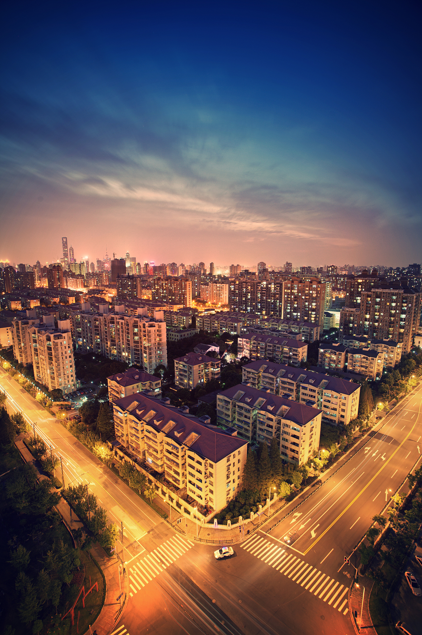 view of city at night