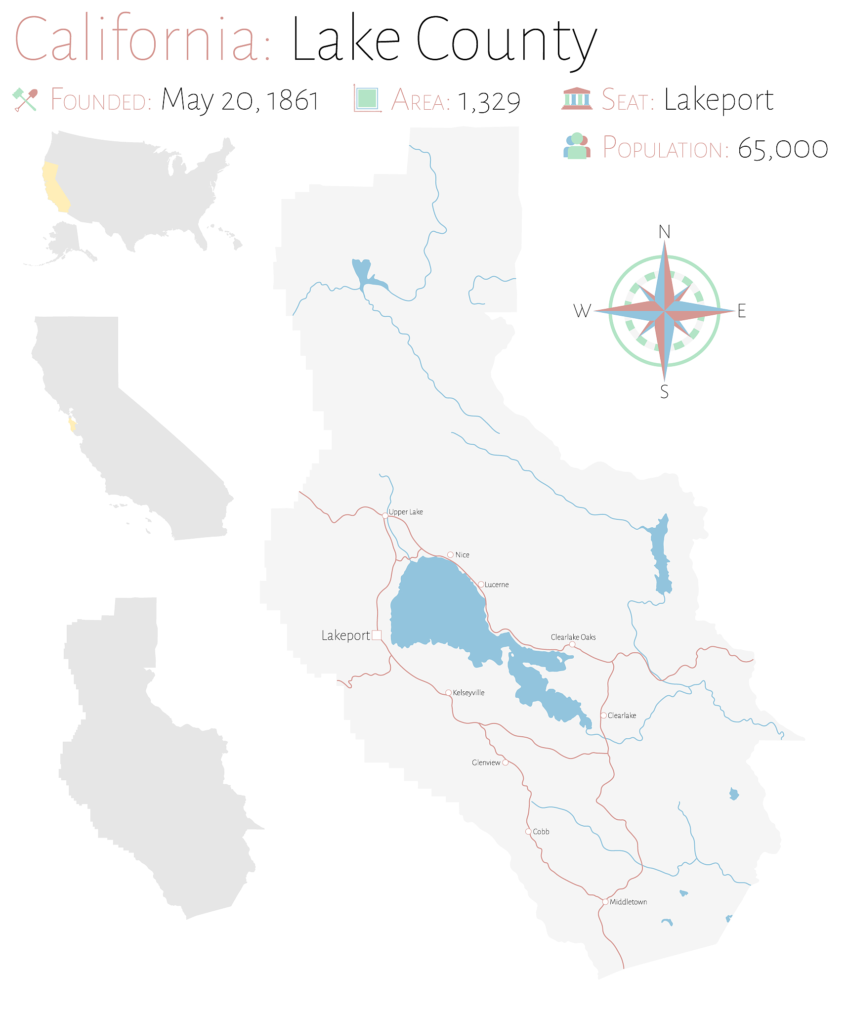 map of lake county in california