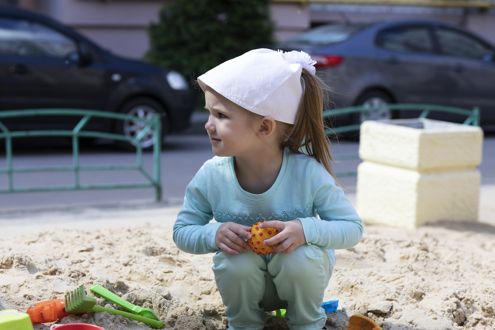 girl with mom on the playground