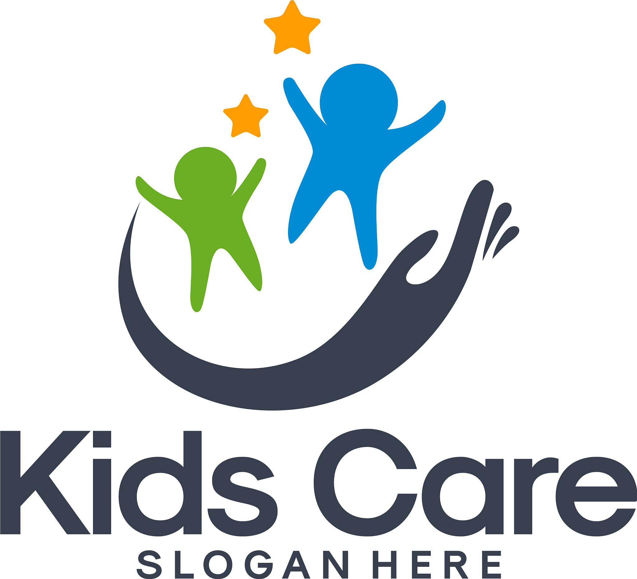 kids care logo designs people care logo template