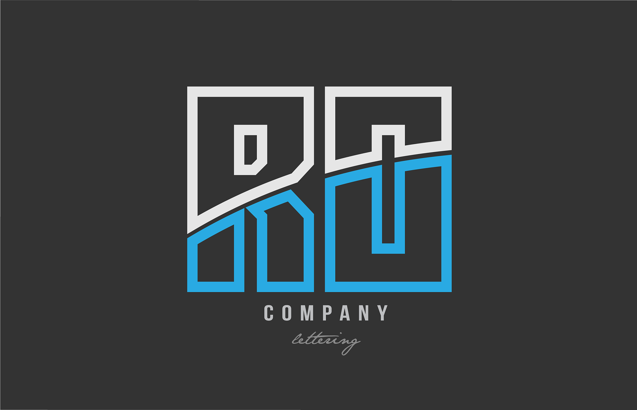 white blue alphabet letter ro r o logo icon design