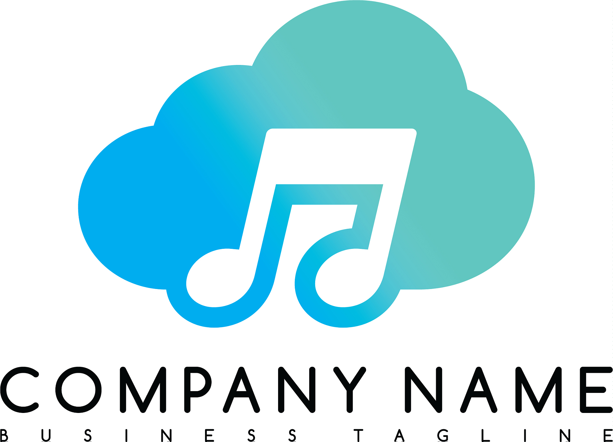 music cloud brand company template logo logotype