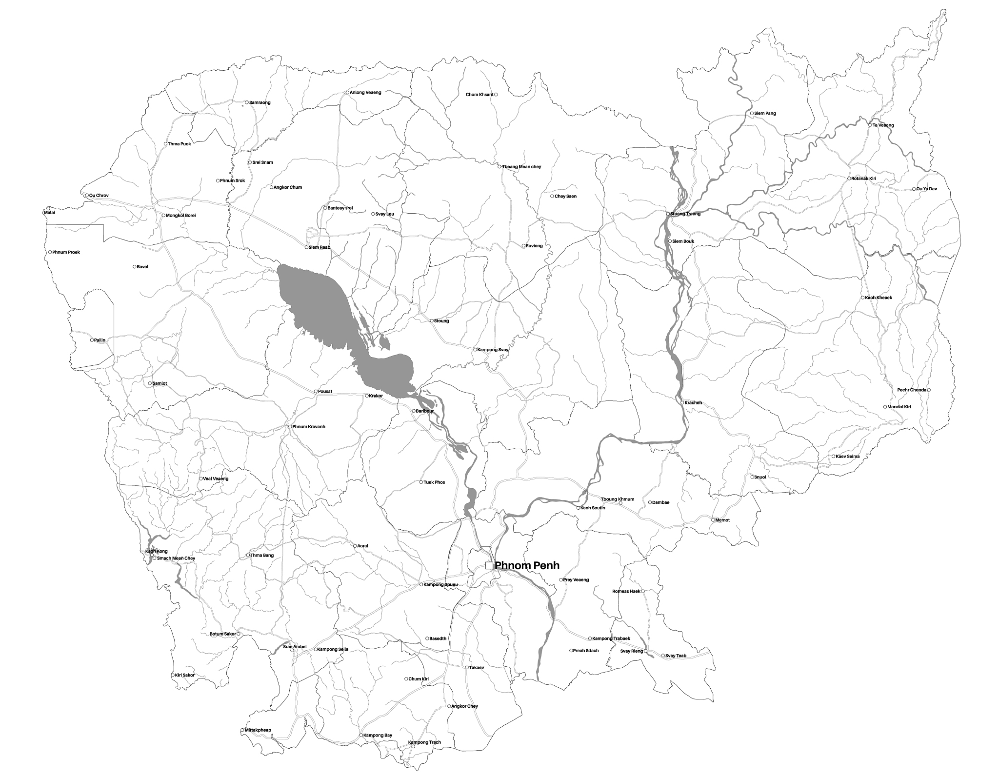 detailed map of cambodia