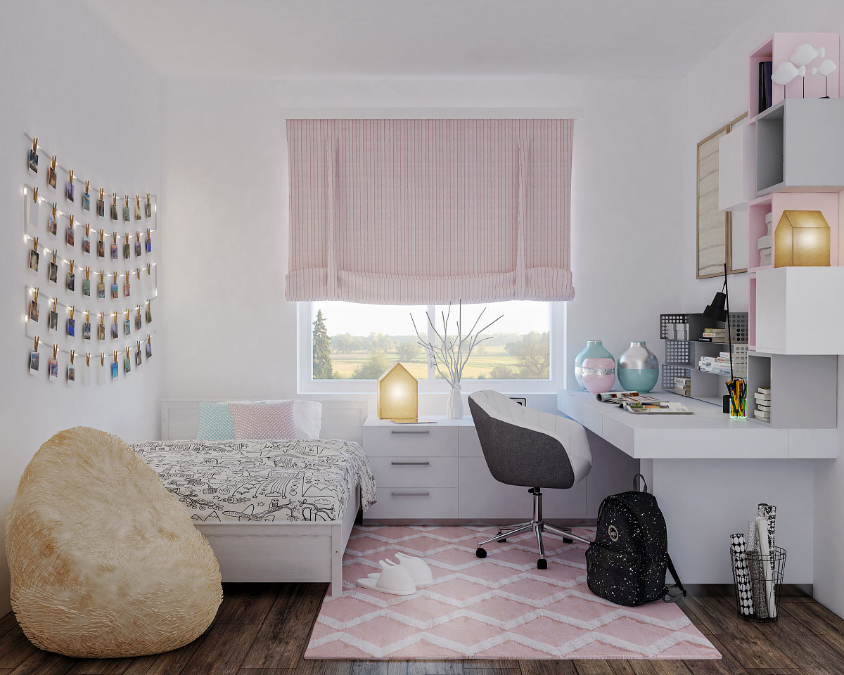 描述我的卧室不大但很温馨